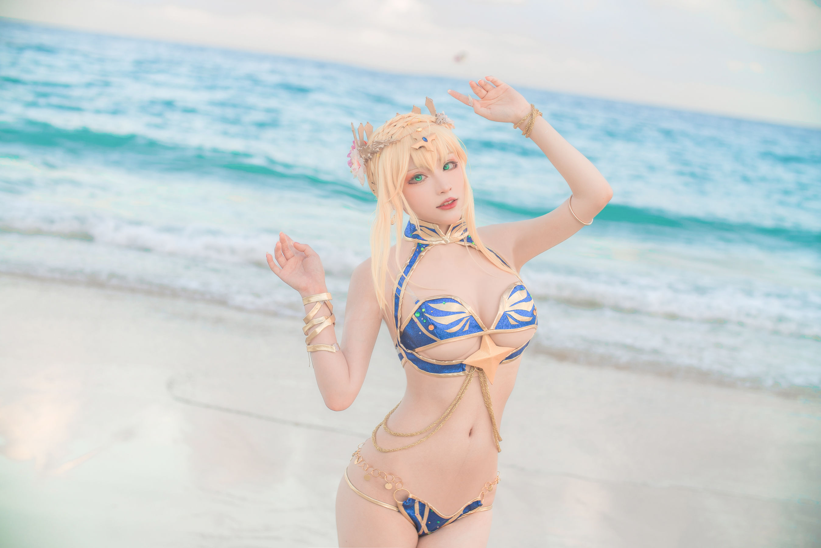 [网红COSER写真] 起司块wii写真 - 白枪泳装第5张