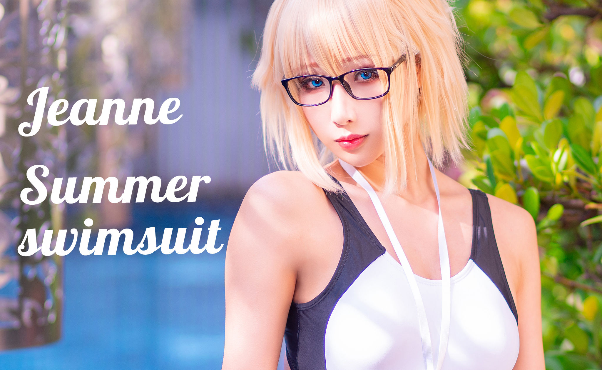 [COS福利] Hane Ame 雨波 - 白贞泳装第1张