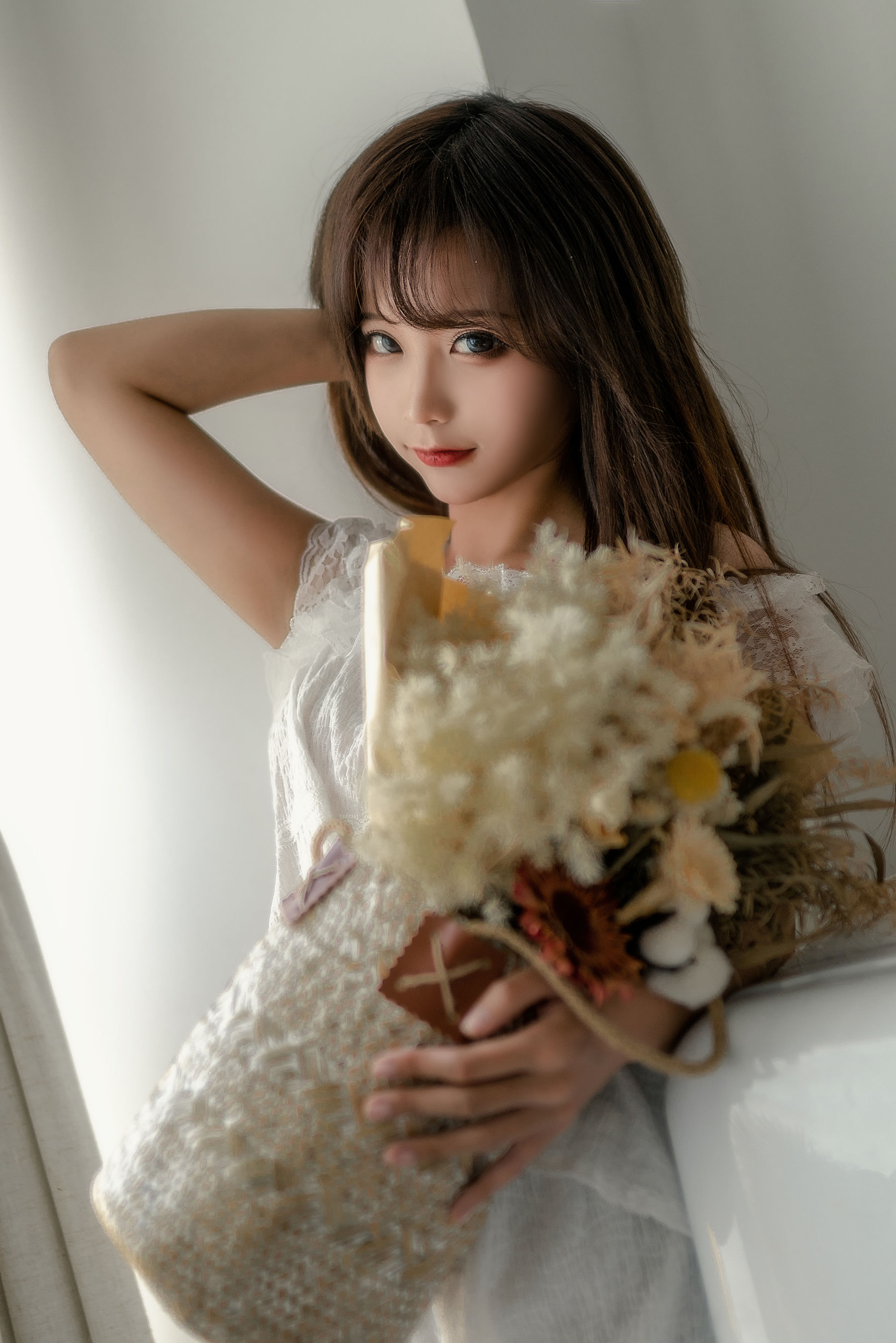 [COS福利] 动漫博主蠢沫沫 - 大象 白睡衣第6张