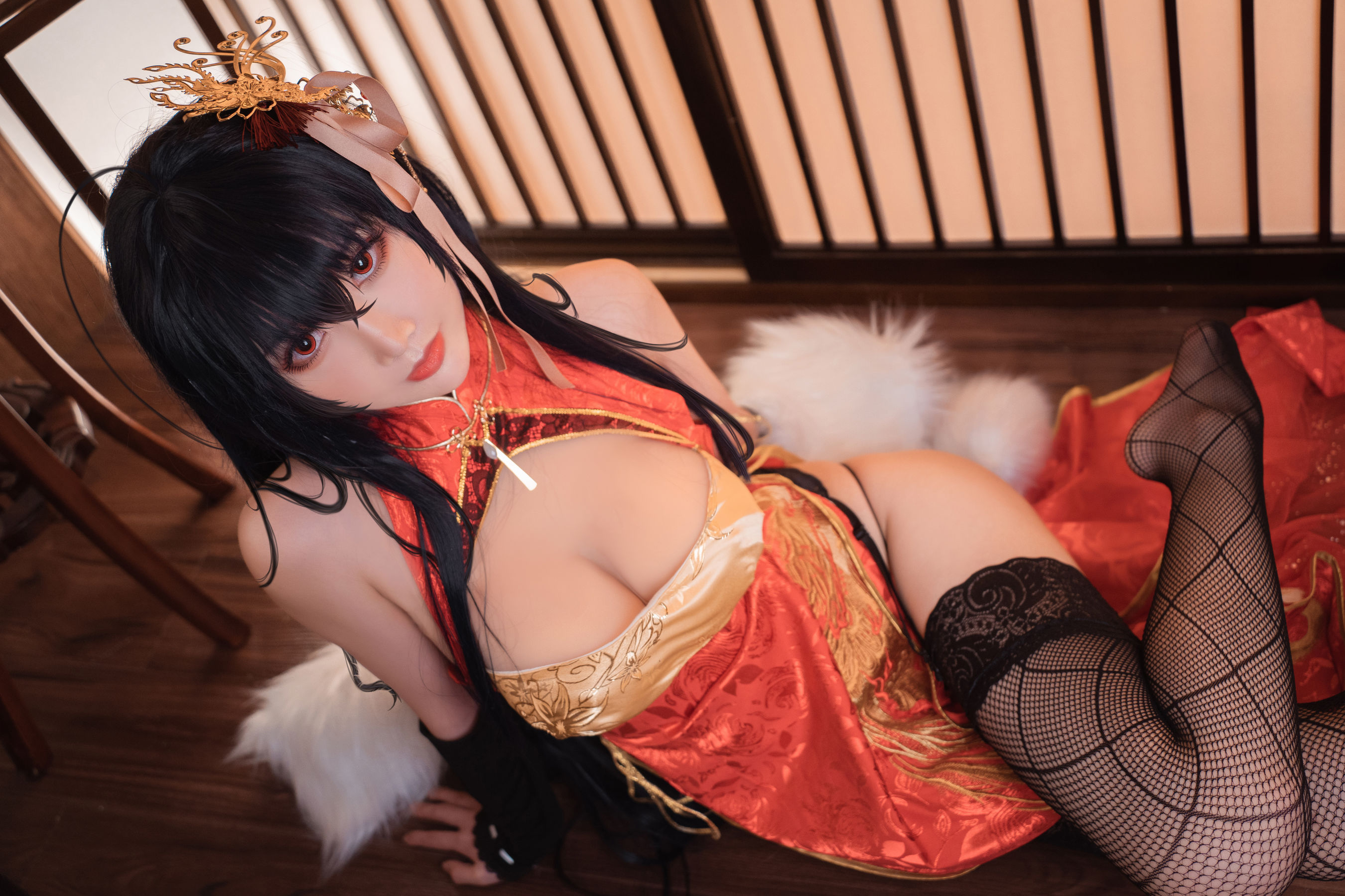 [COS福利] 可爱人气Coser面饼仙儿 - 大凤旗袍第6张