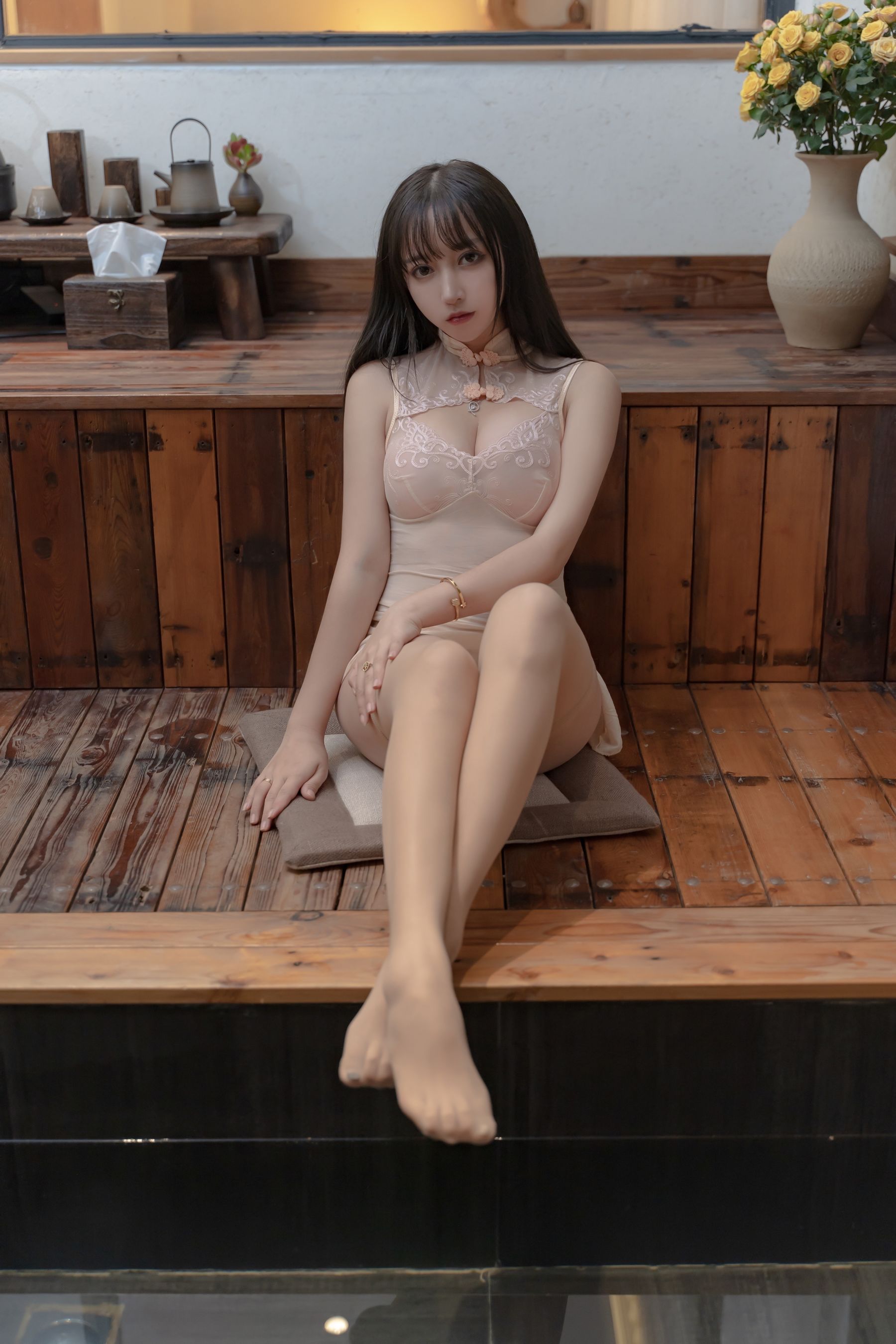 [COS福利] 斗鱼米线线sama写真 - 温泉第10张