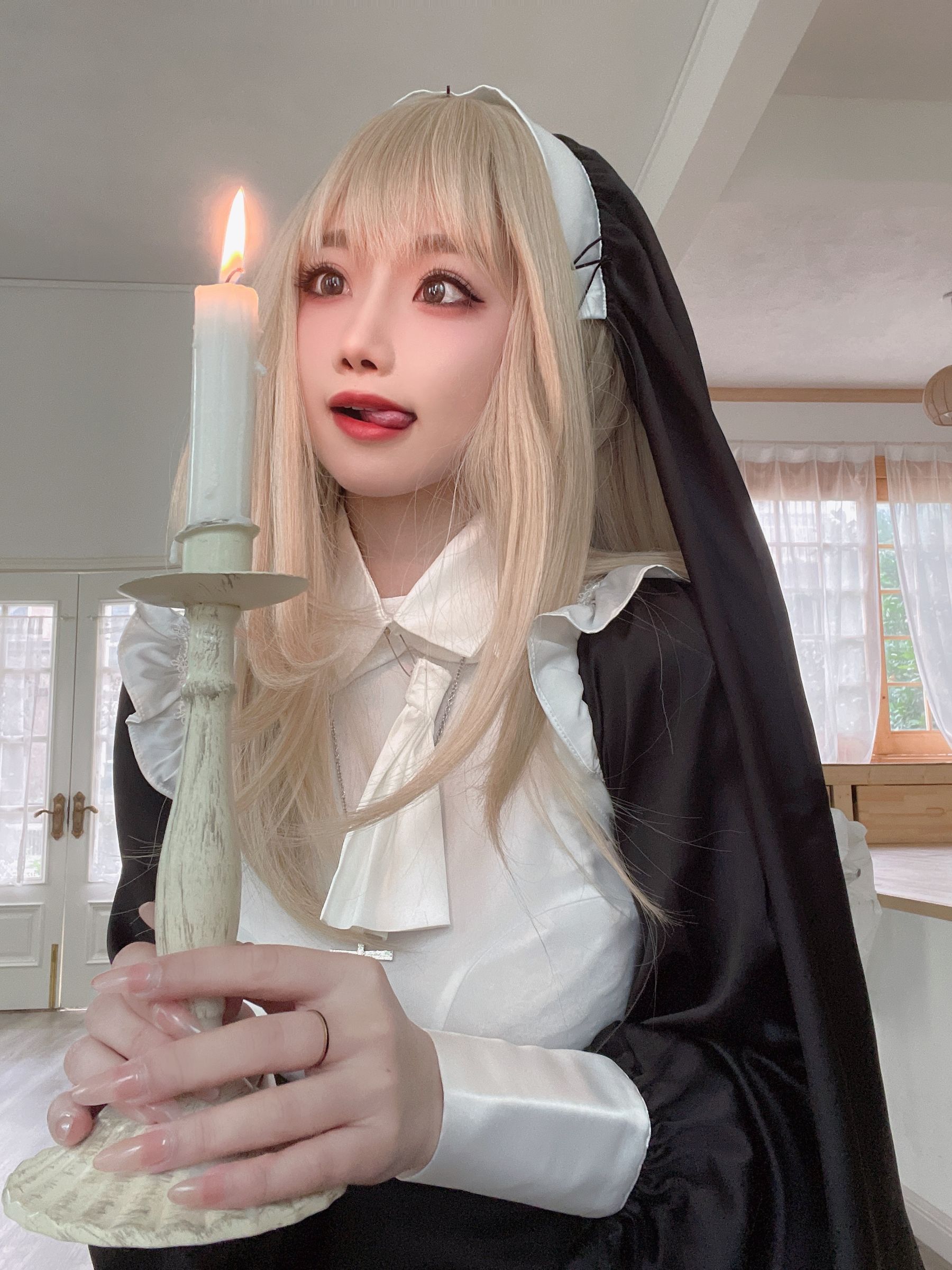 [福利COS] 白嫩美少女鬼畜瑶 - 修女第15张