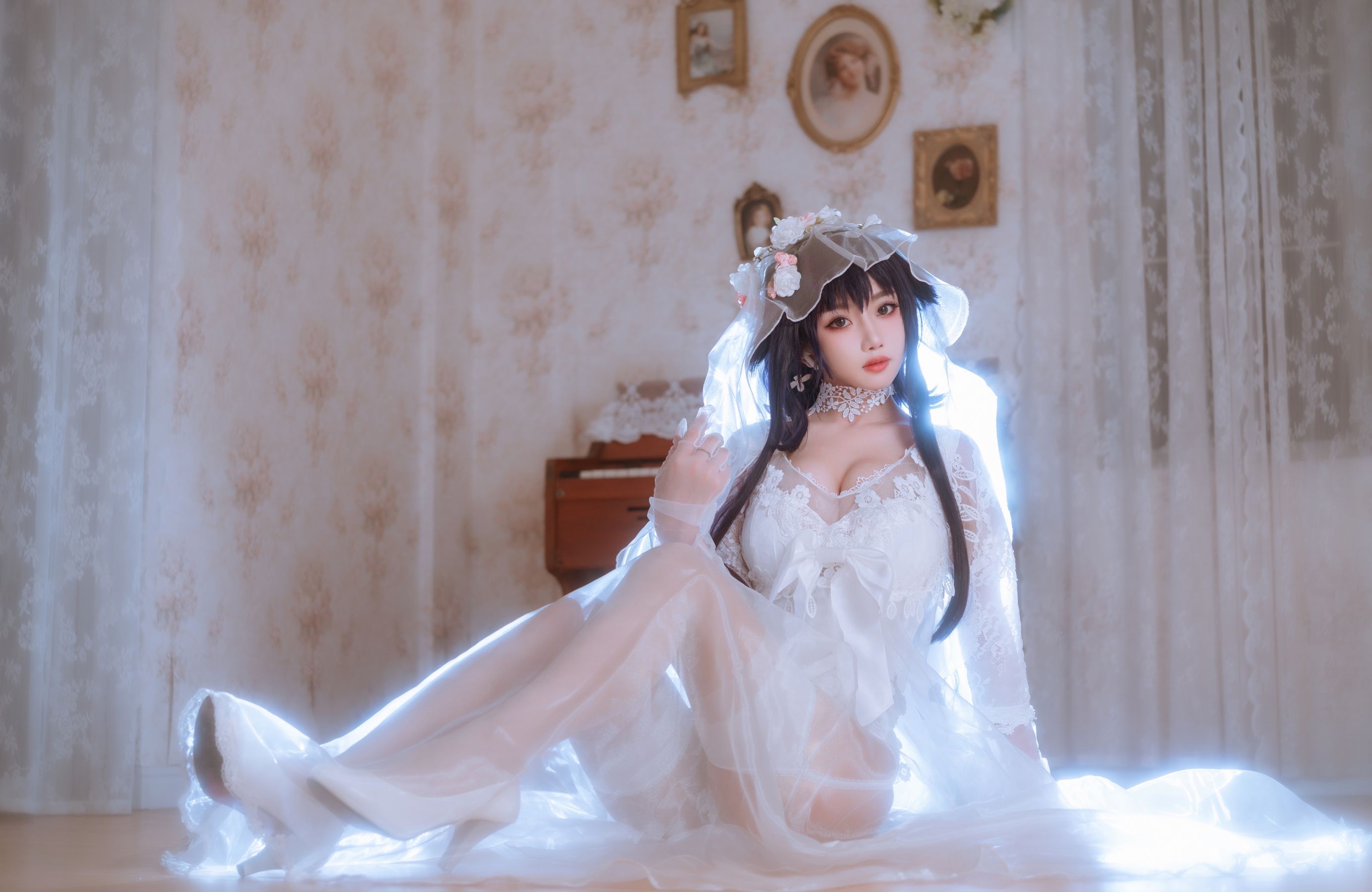 [福利COS] 白嫩美少女鬼畜瑶 - 婚纱第6张