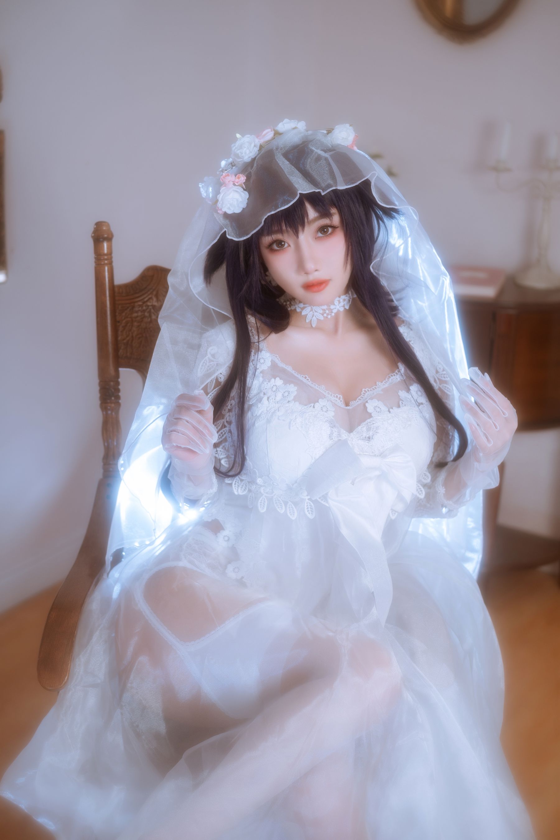 [福利COS] 白嫩美少女鬼畜瑶 - 婚纱第8张