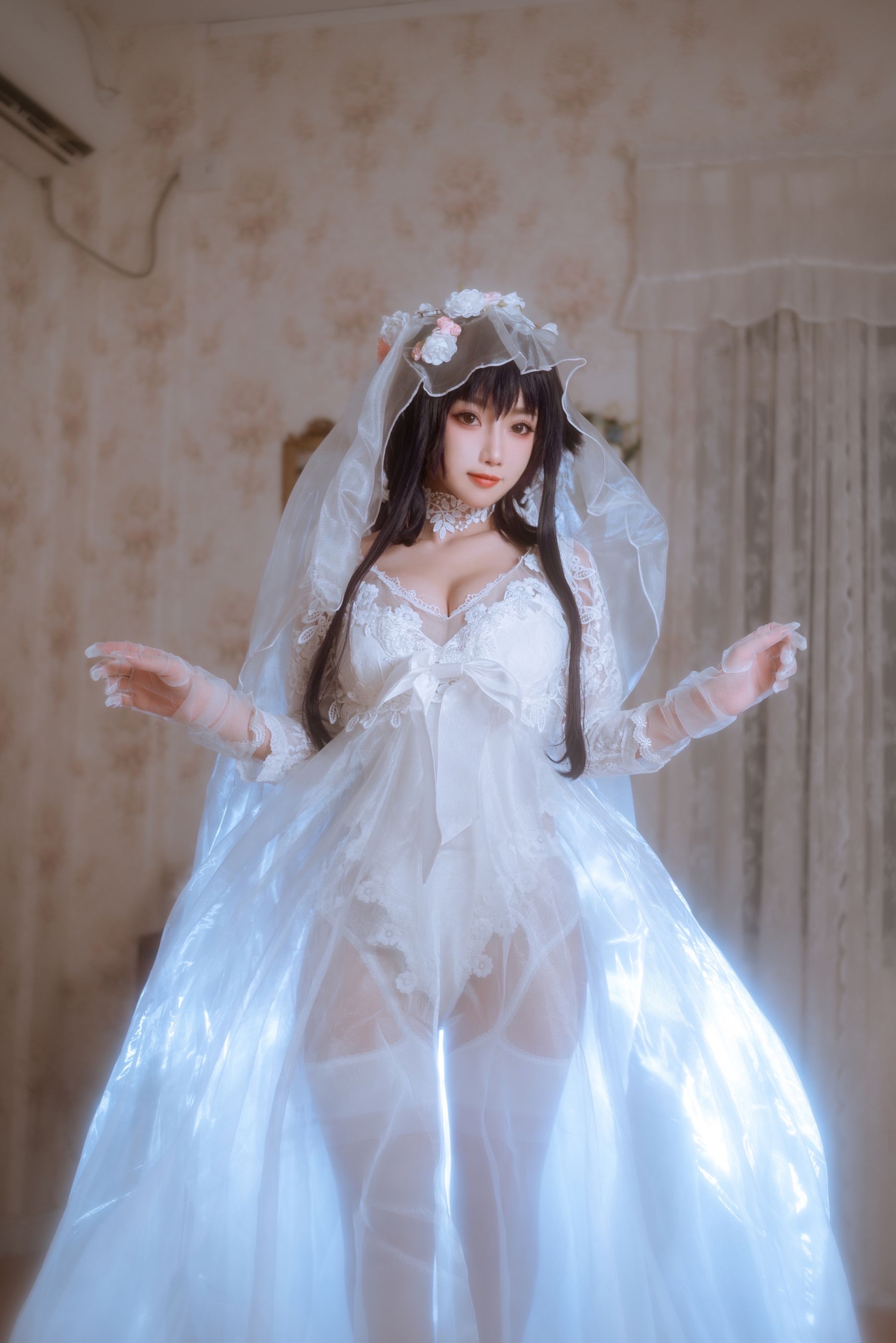 [福利COS] 白嫩美少女鬼畜瑶 - 婚纱第6张