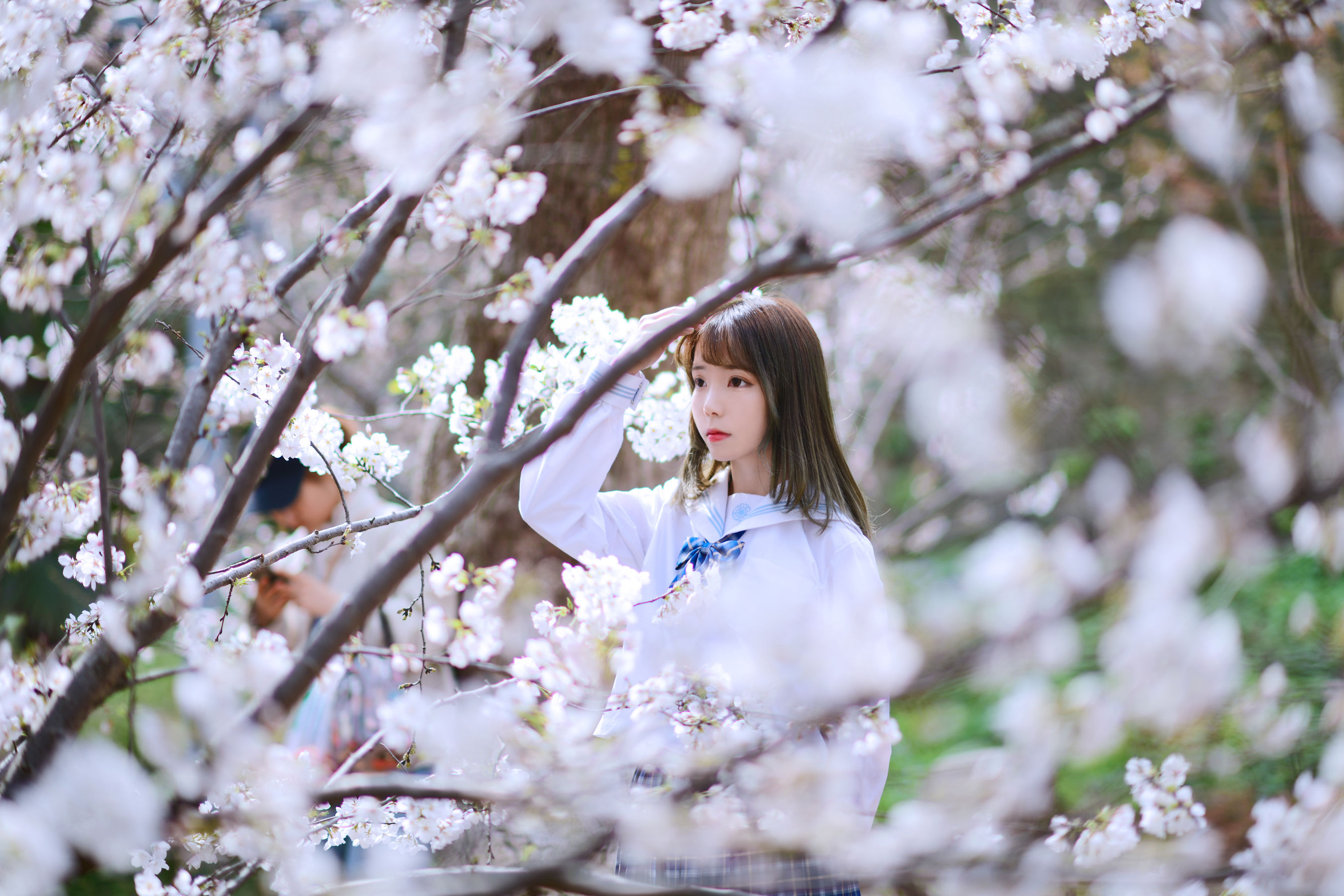 [福利COS] 可爱妹子Fushii_海堂 - 樱花树下第7张