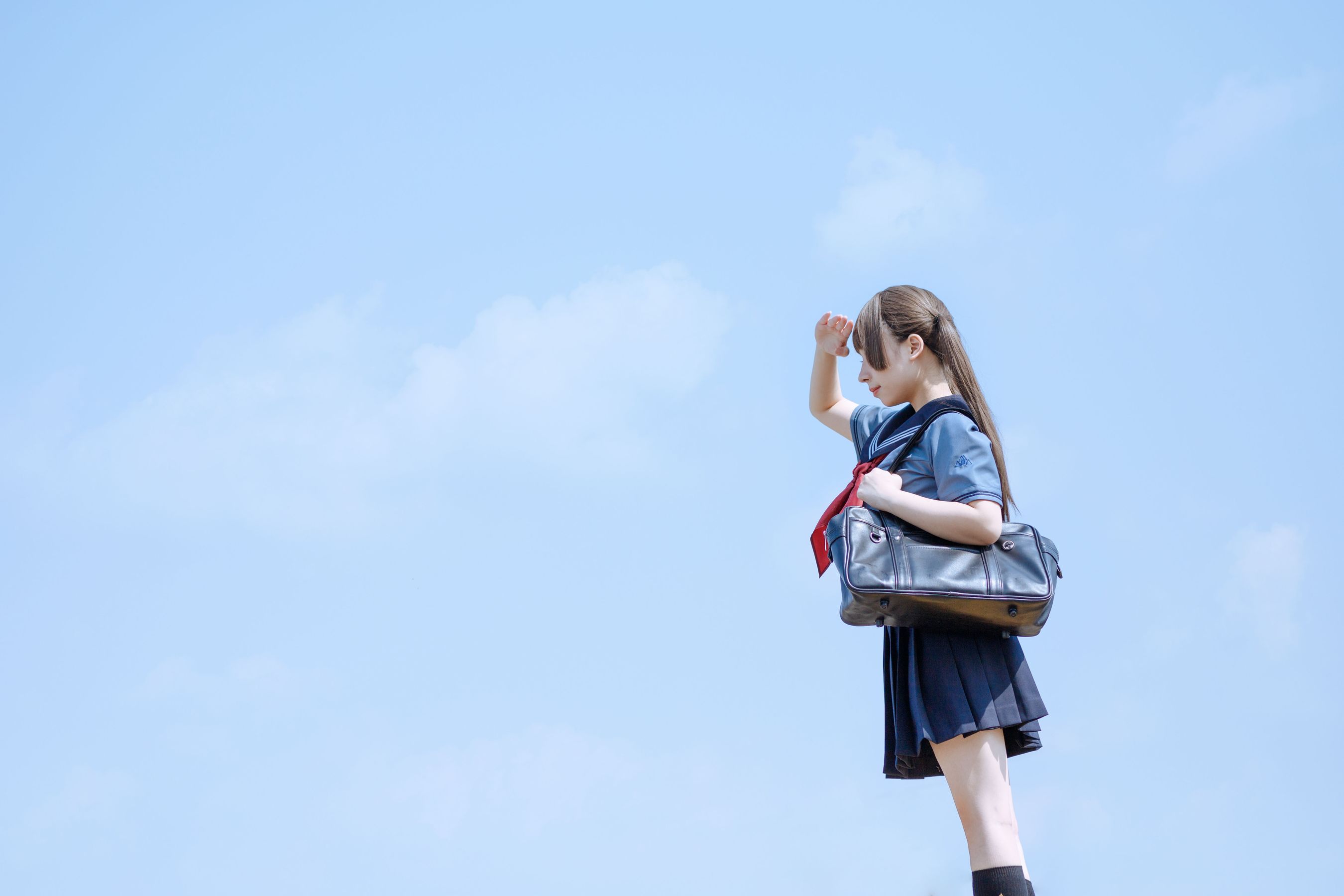 [福利COS] 胡桃猫Kurumineko - 天台的爱之告白第1张