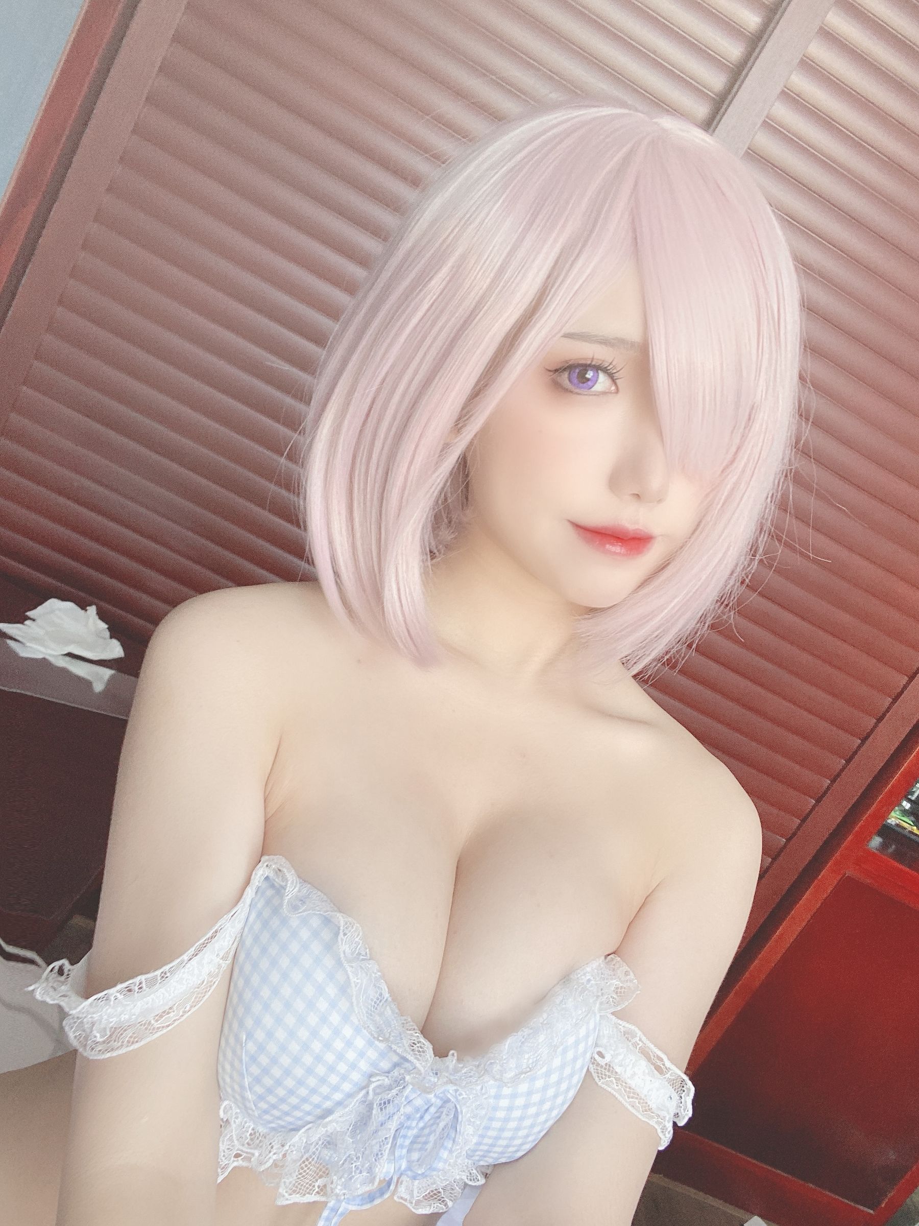 [福利COS] 芋圆侑子SJ_ - 蓝格子小清新第6张