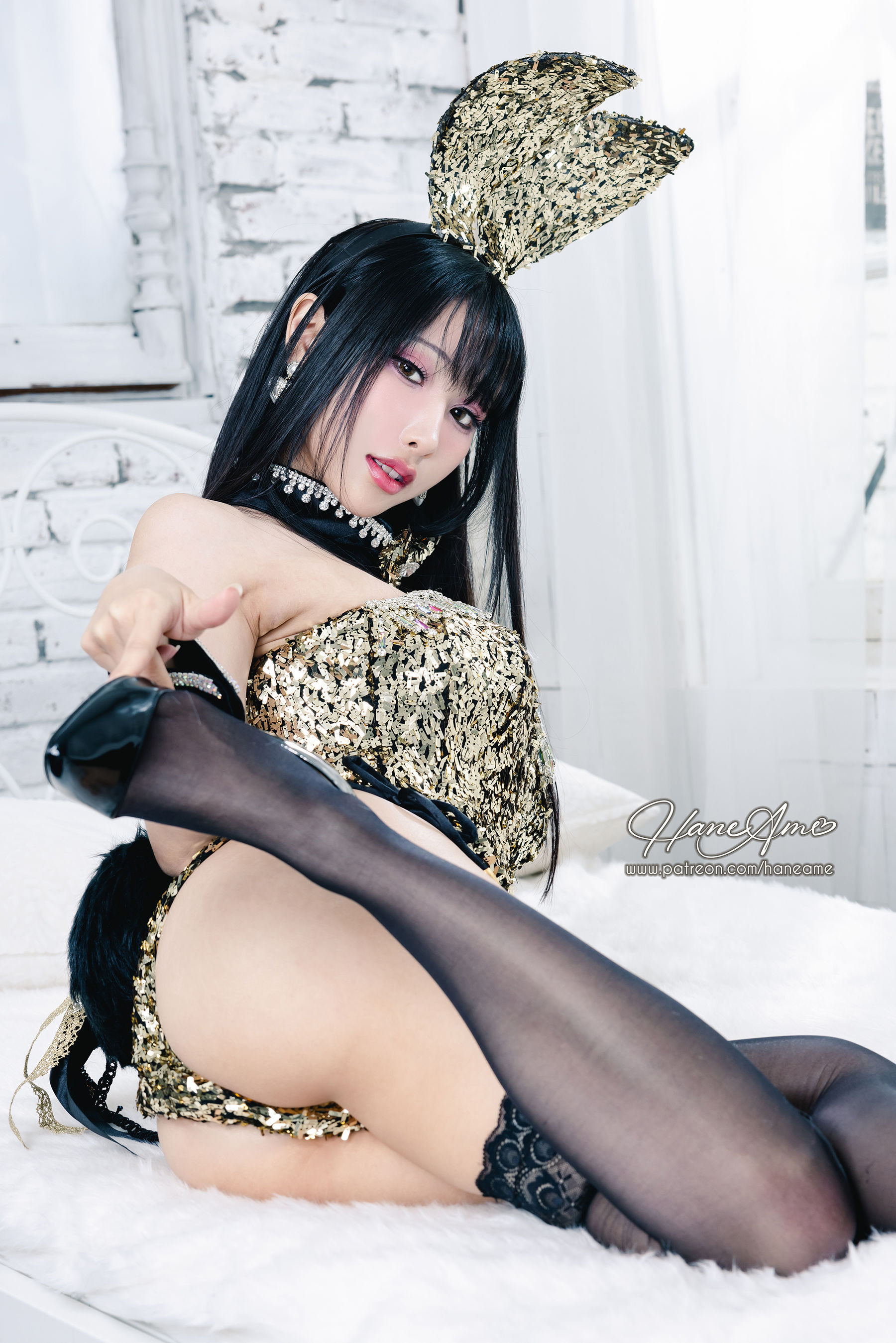 [福利COS] Hane Ame 雨波写真 - Original Dazzling Bunny 金炫兔女郎第7张