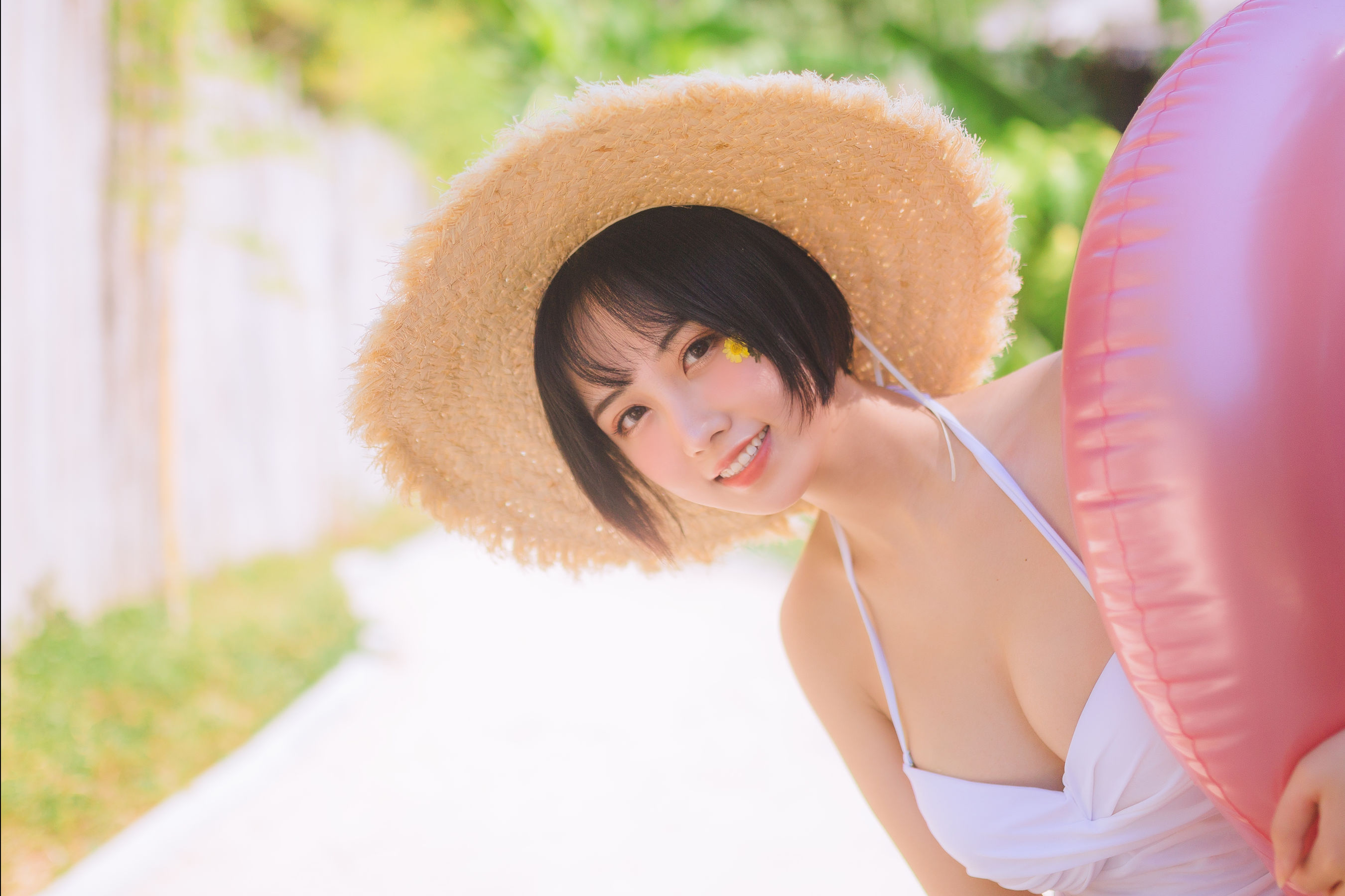 [福利COS] 次元少女念雪ww - 白色泳衣第6张