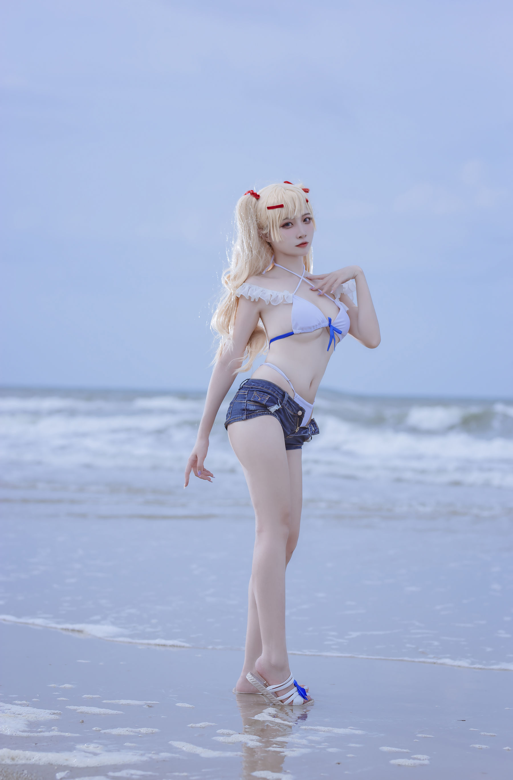 [福利COS] 人气Coser二佐Nisa - 碧蓝 苏塞克斯泳装第7张