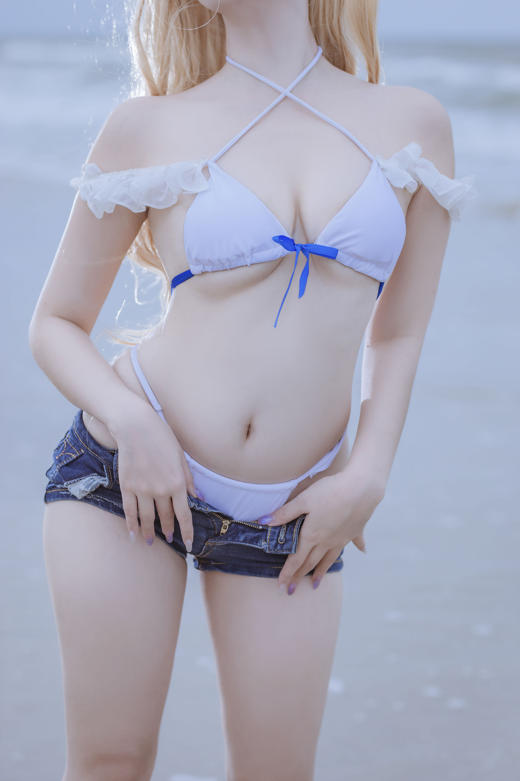 [福利COS] 人气Coser二佐Nisa - 碧蓝 苏塞克斯泳装第8张