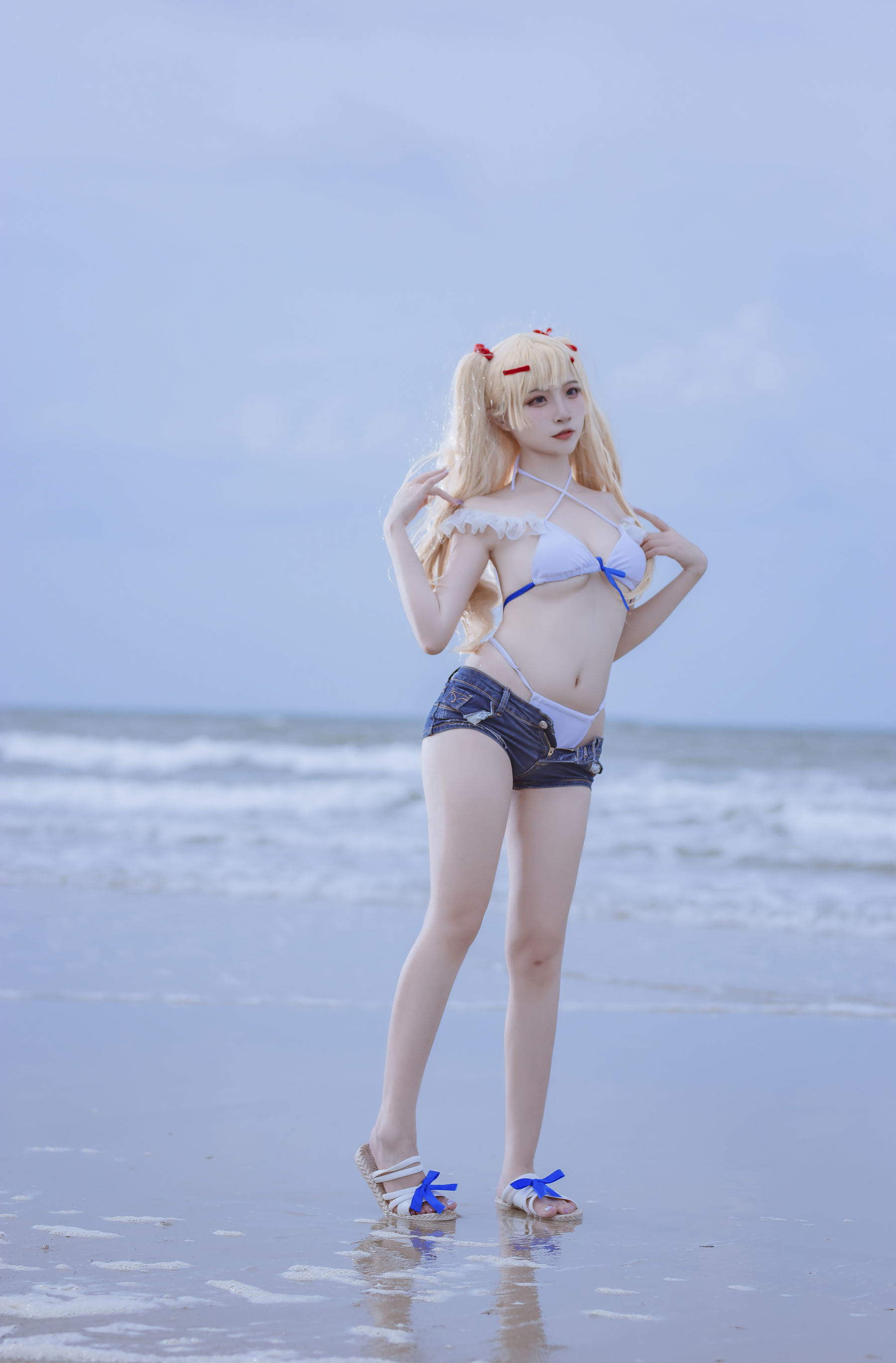 [福利COS] 人气Coser二佐Nisa - 碧蓝 苏塞克斯泳装第6张