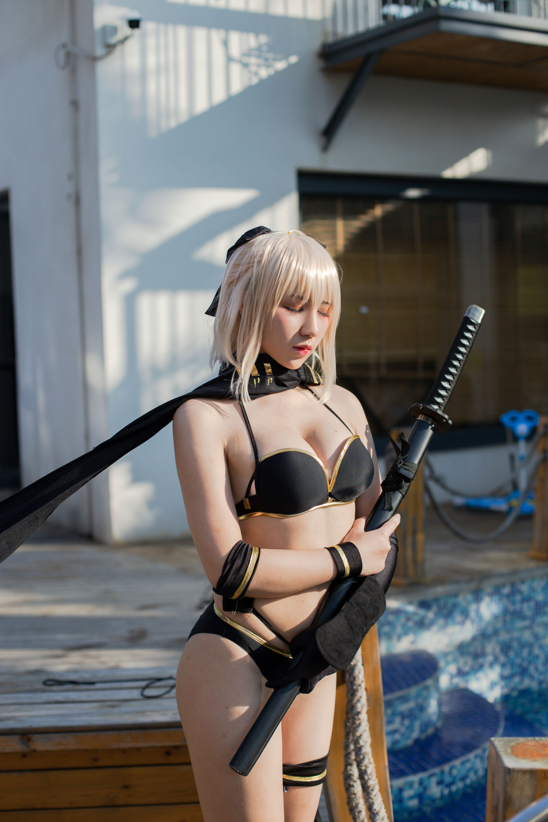 [福利COS] 动漫博主九曲Jean - 冲田泳装第4张