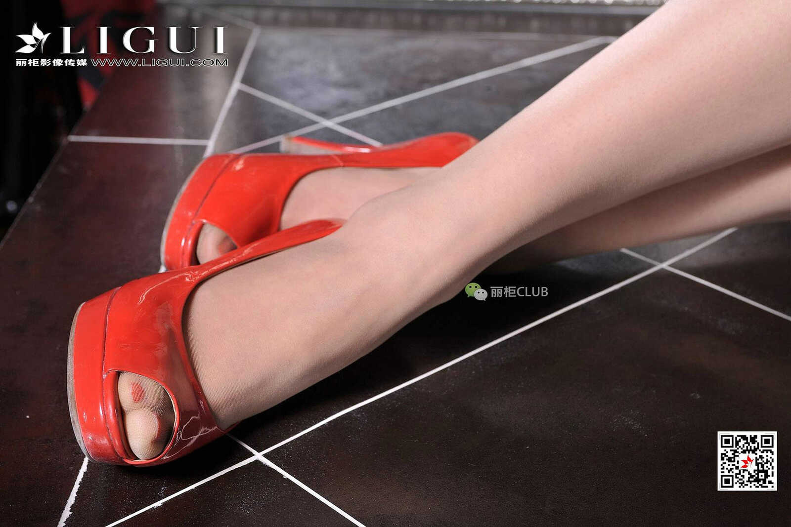 腿模美辰《蕾丝裙+红高跟》 [丽柜Ligui] 写真集第11张