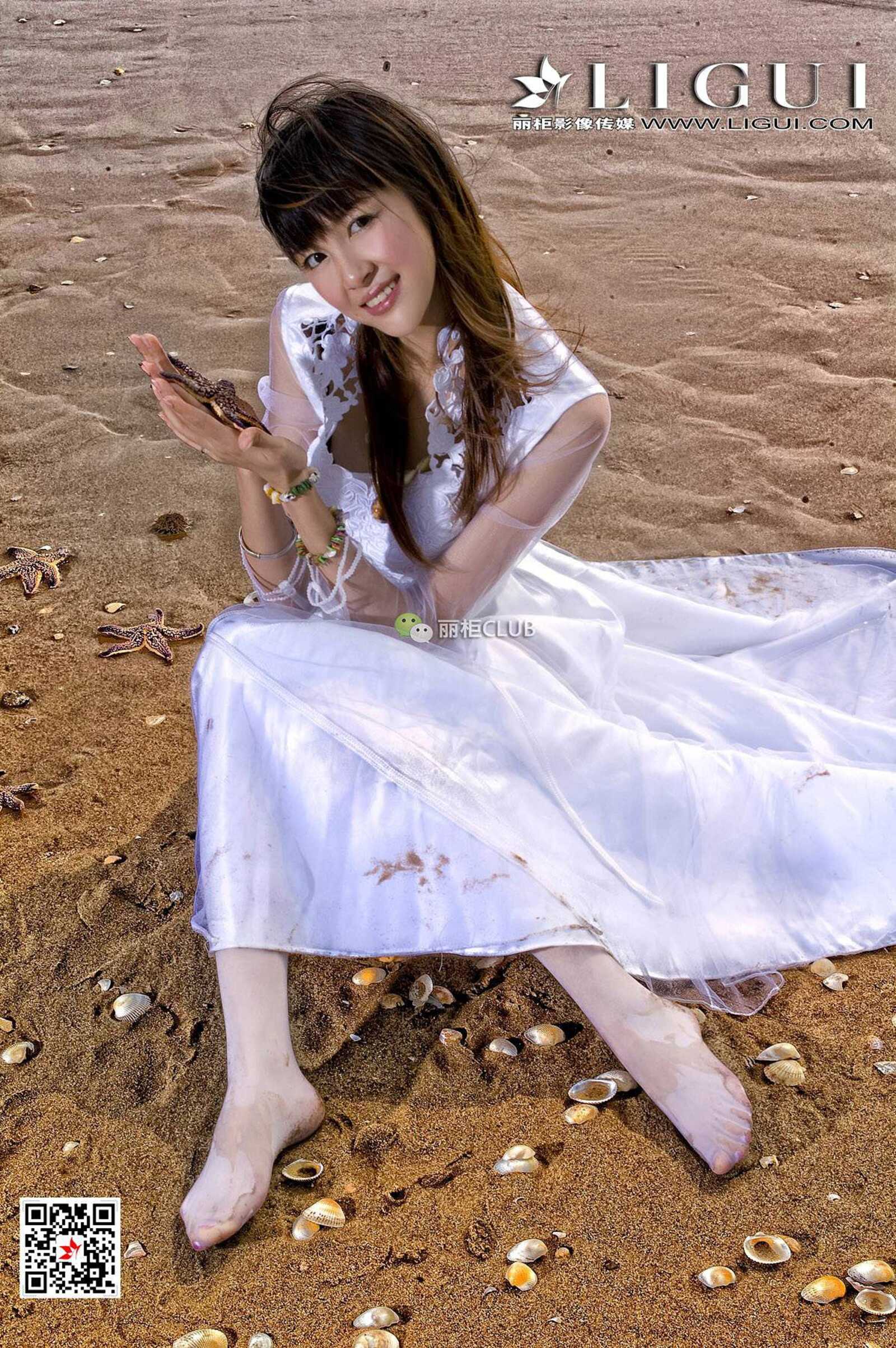 菲儿《沙滩婚纱》 [丽柜LIGUI] 网络丽人 写真集第7张