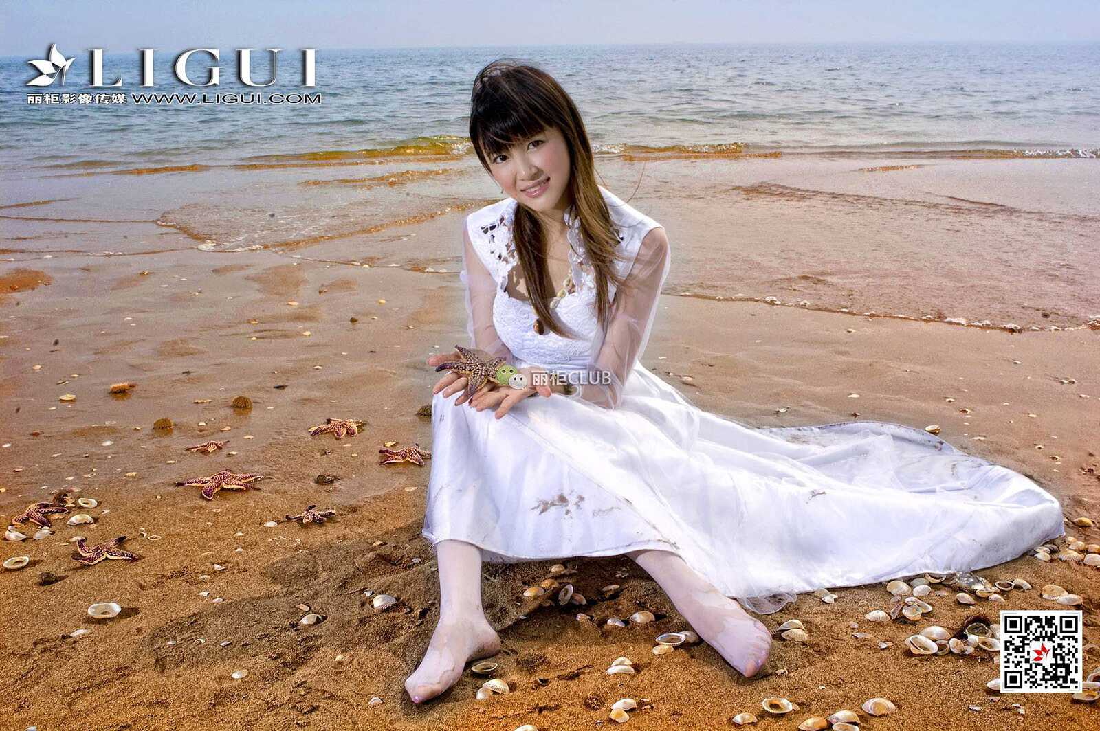 菲儿《沙滩婚纱》 [丽柜LIGUI] 网络丽人 写真集第6张