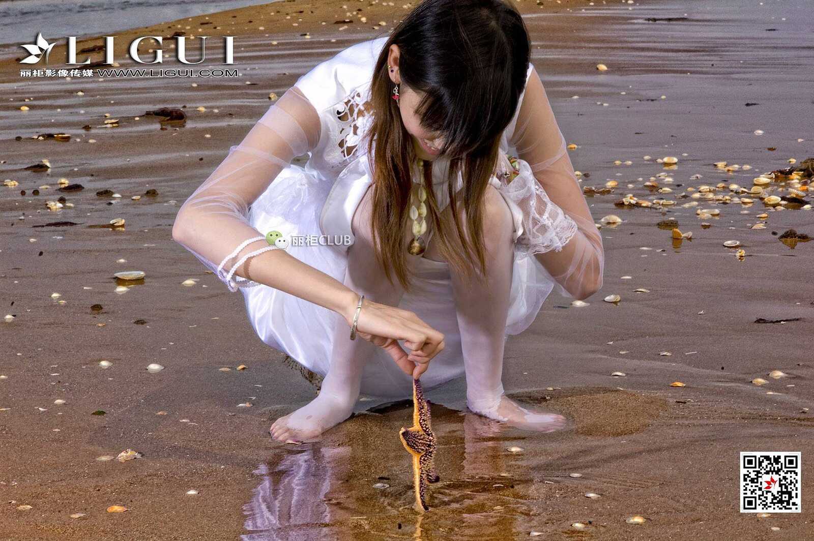 菲儿《沙滩婚纱》 [丽柜LIGUI] 网络丽人 写真集第1张