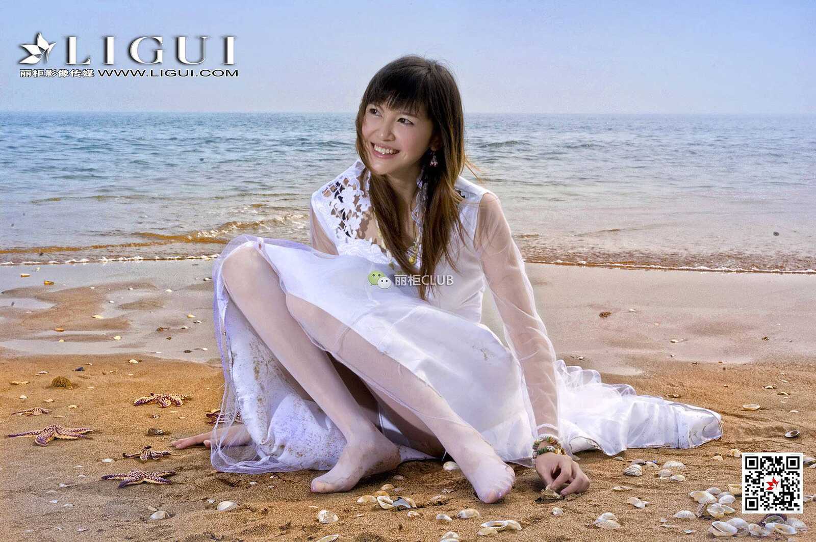 菲儿《沙滩婚纱》 [丽柜LIGUI] 网络丽人 写真集第1张