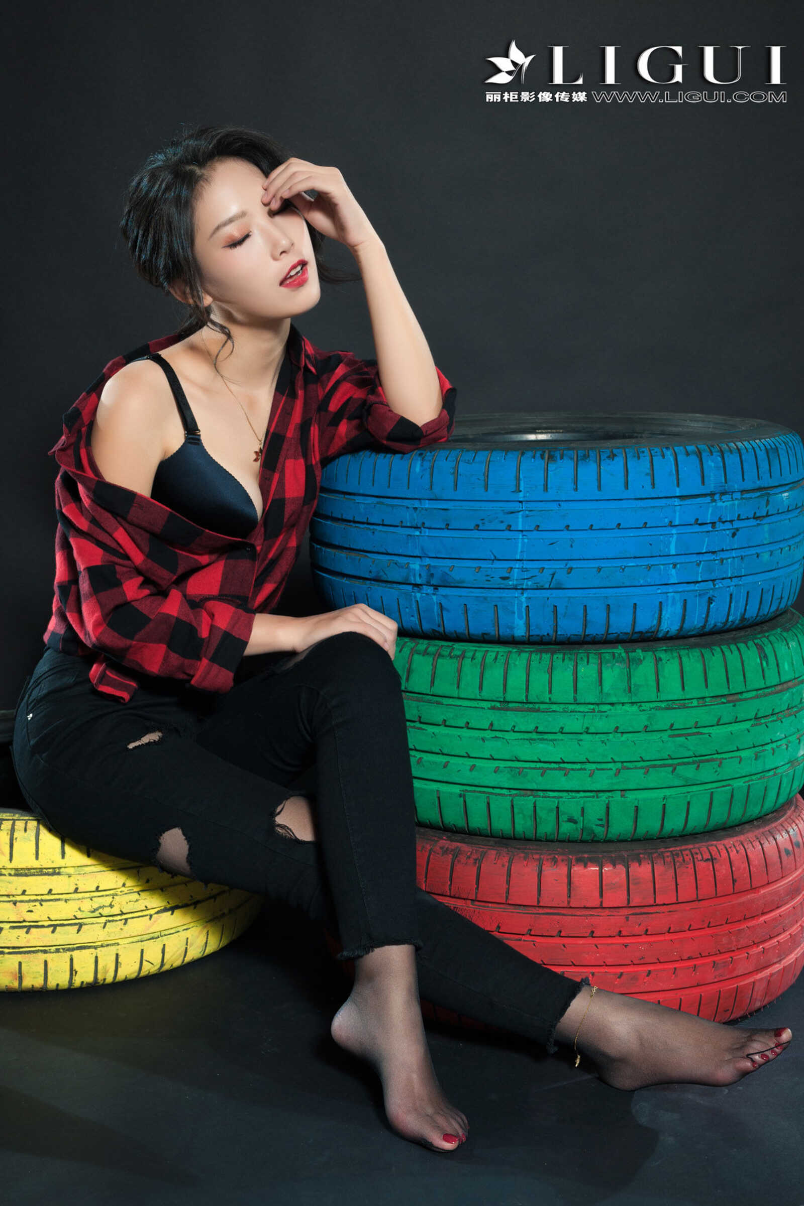 赵维拉《牛仔黑丝女郎》 [丽柜Ligui] 网络丽人 写第8张