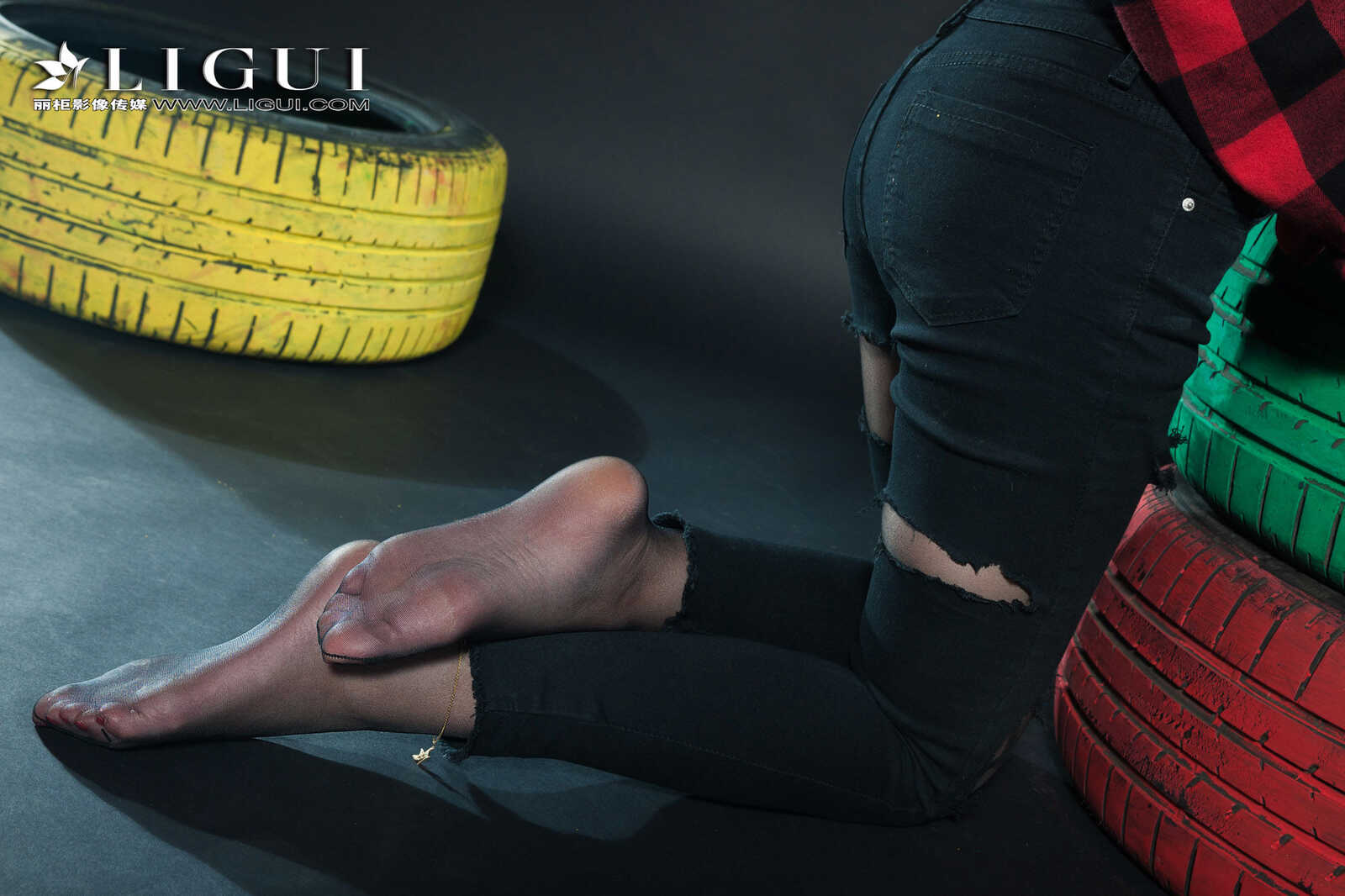 赵维拉《牛仔黑丝女郎》 [丽柜Ligui] 网络丽人 写第1张