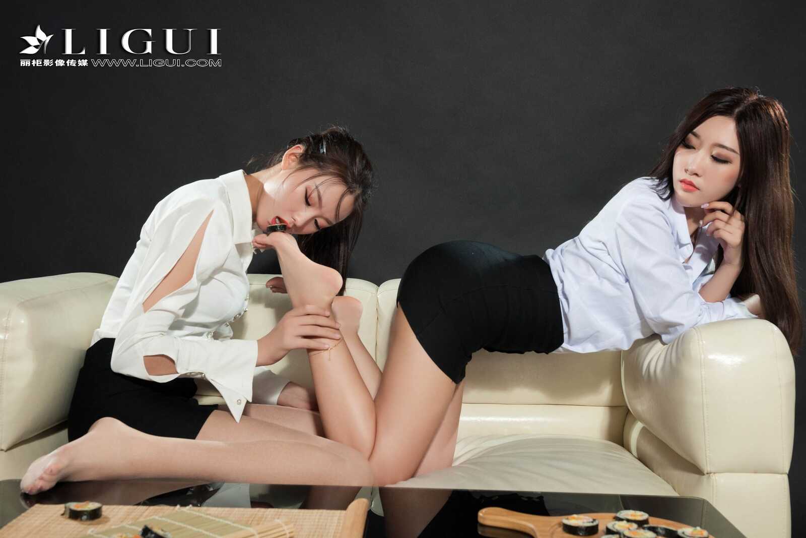 腿模敏儿&amp;amp;筱筱《丝足爱恋》 [丽柜Ligui] 网络丽第8张