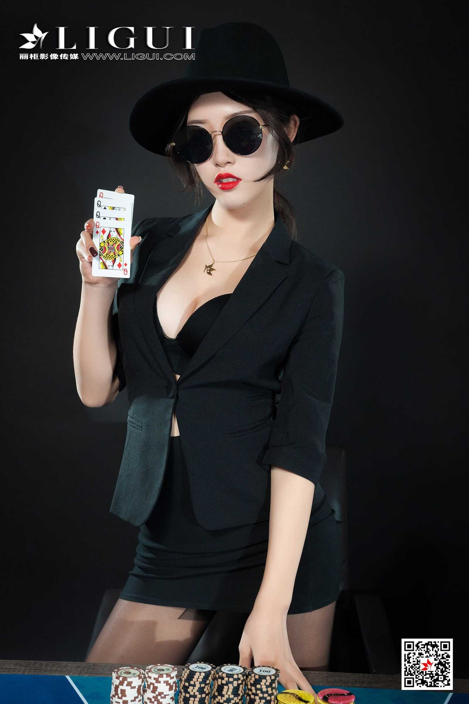 腿模筱筱《赌场黑丝女王》 [丽柜Ligui] 写真集第17张