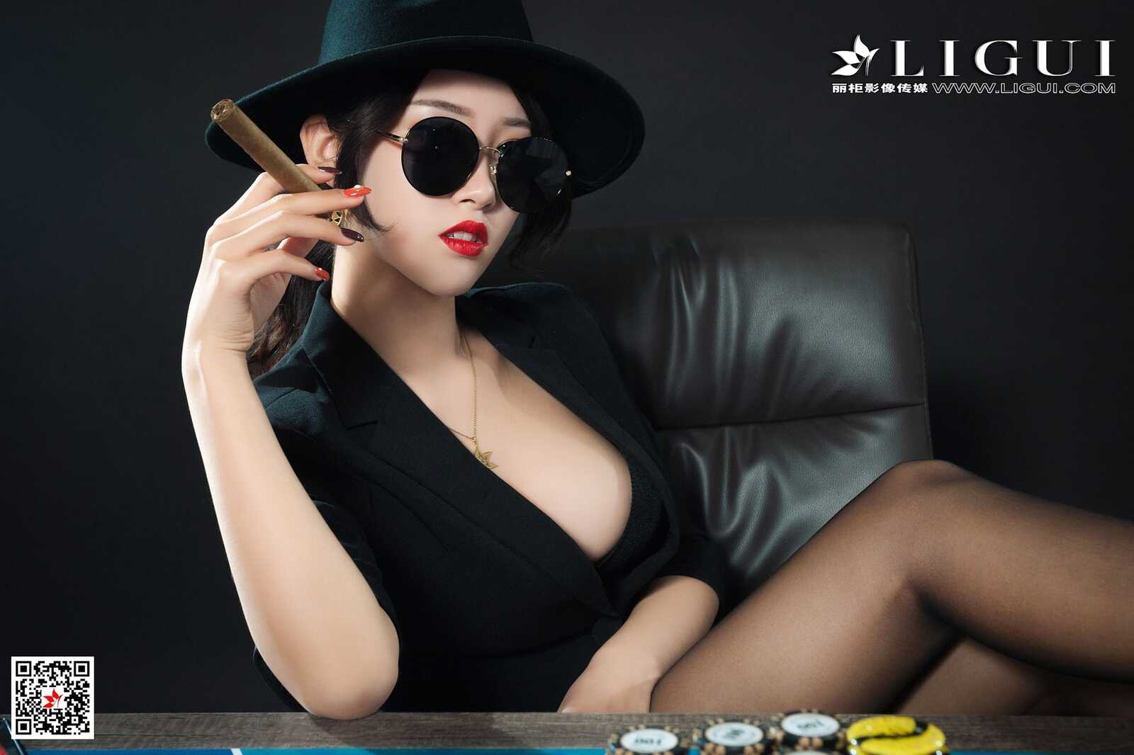 腿模筱筱《赌场黑丝女王》 [丽柜Ligui] 写真集第8张