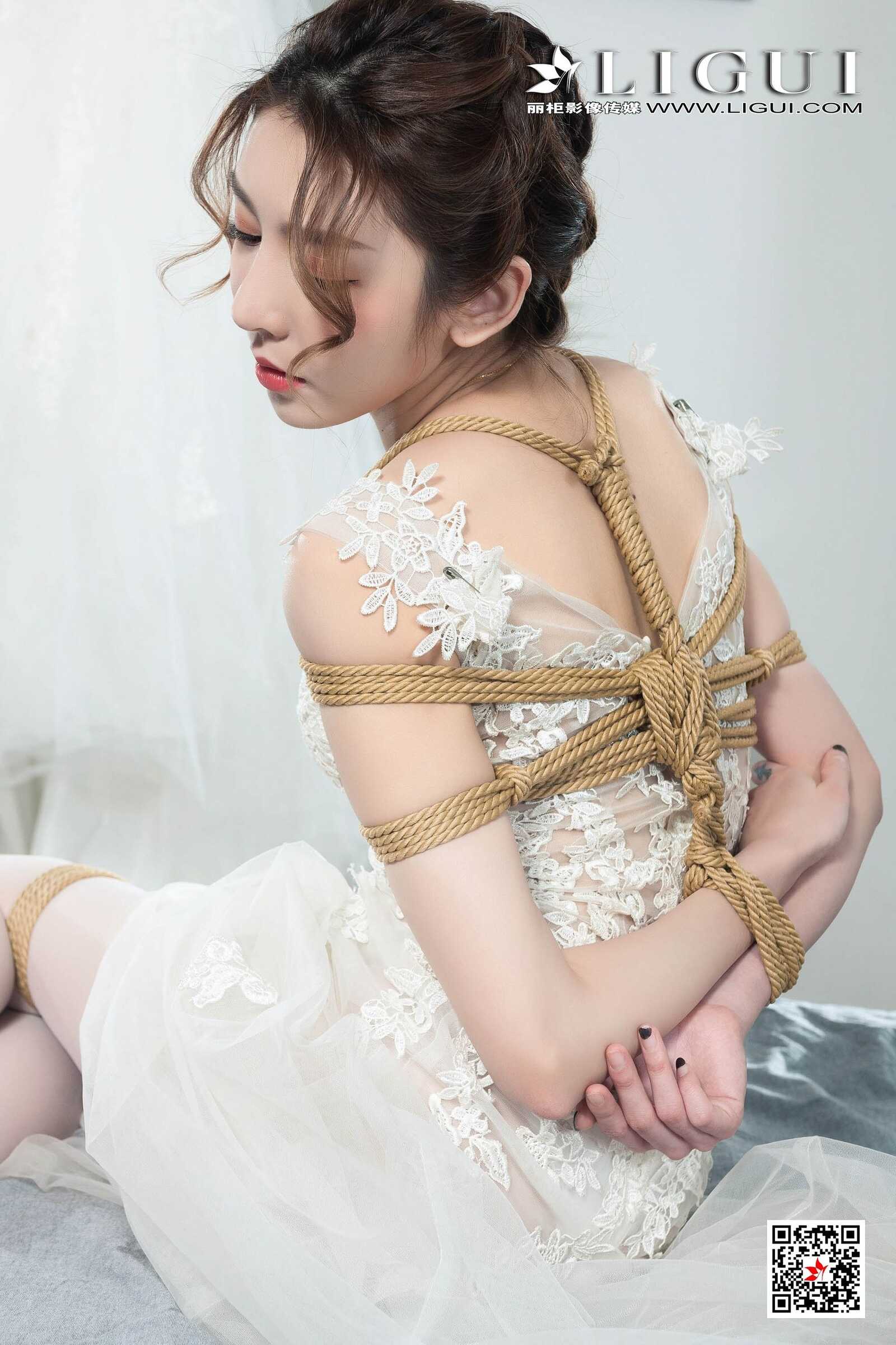 腿模兔子《婚纱白丝捆绑绳艺》 [丽柜美束Ligui第11张