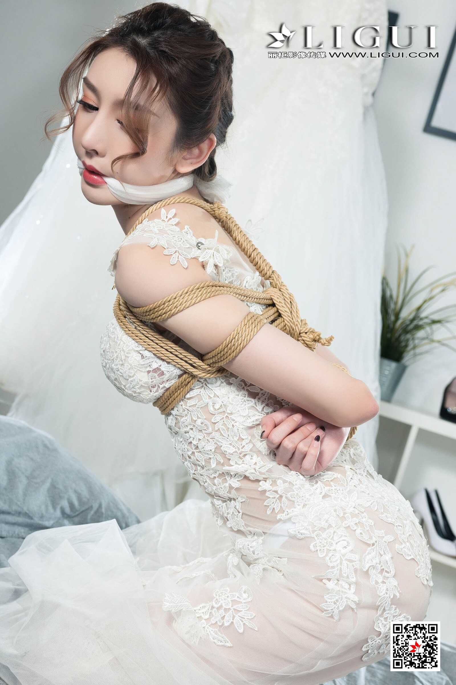 腿模兔子《婚纱白丝捆绑绳艺》 [丽柜美束Ligui第10张