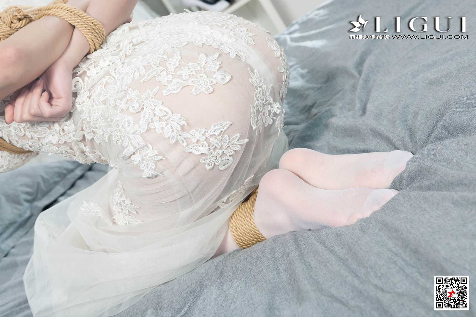 腿模兔子《婚纱白丝捆绑绳艺》 [丽柜美束Ligui第6张