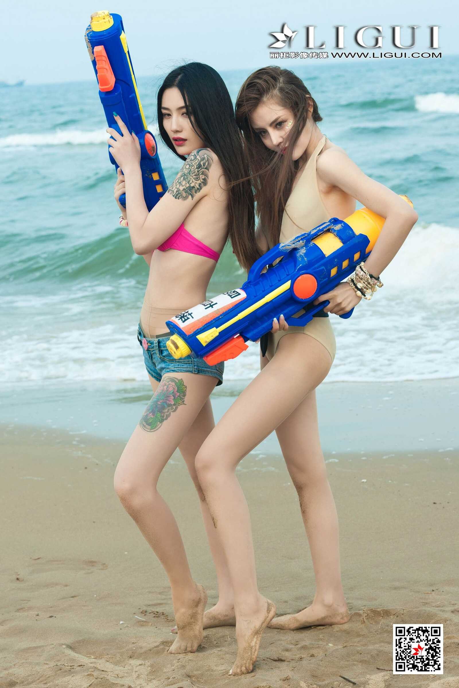 兔子&amp;amp;凉儿&amp;amp;甜甜《沙滩丝足》 [丽柜Ligui] 写第13张