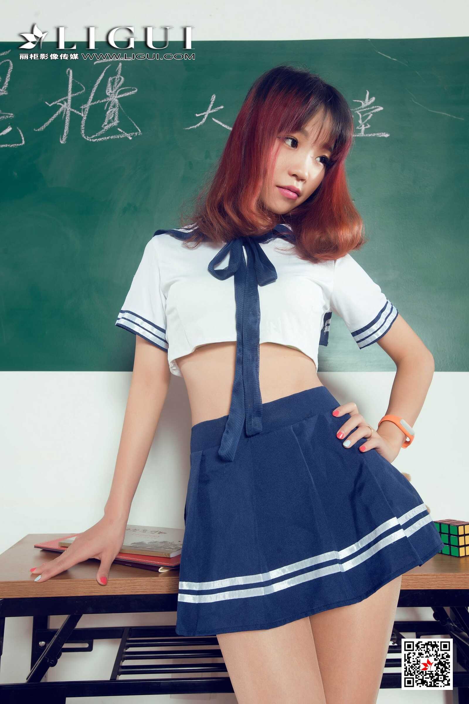 腿模ALAN《教室丝足高跟》 [丽柜Ligui] 写真集第13张