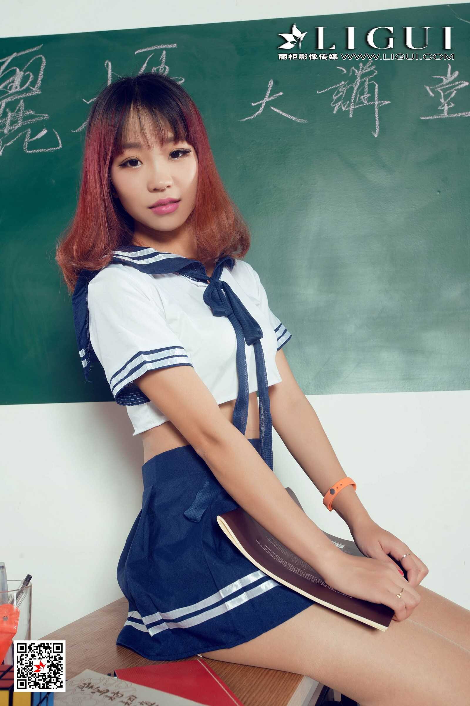 腿模ALAN《教室丝足高跟》 [丽柜Ligui] 写真集第13张
