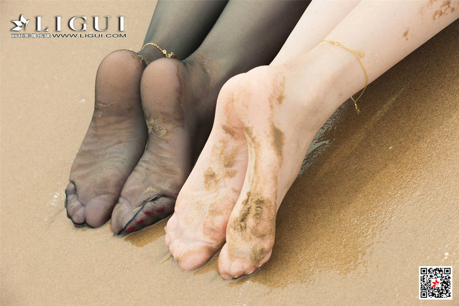 然然&amp;amp;凉儿《沙滩丝袜诱惑》 [丽柜Ligui] 美腿丝第3张