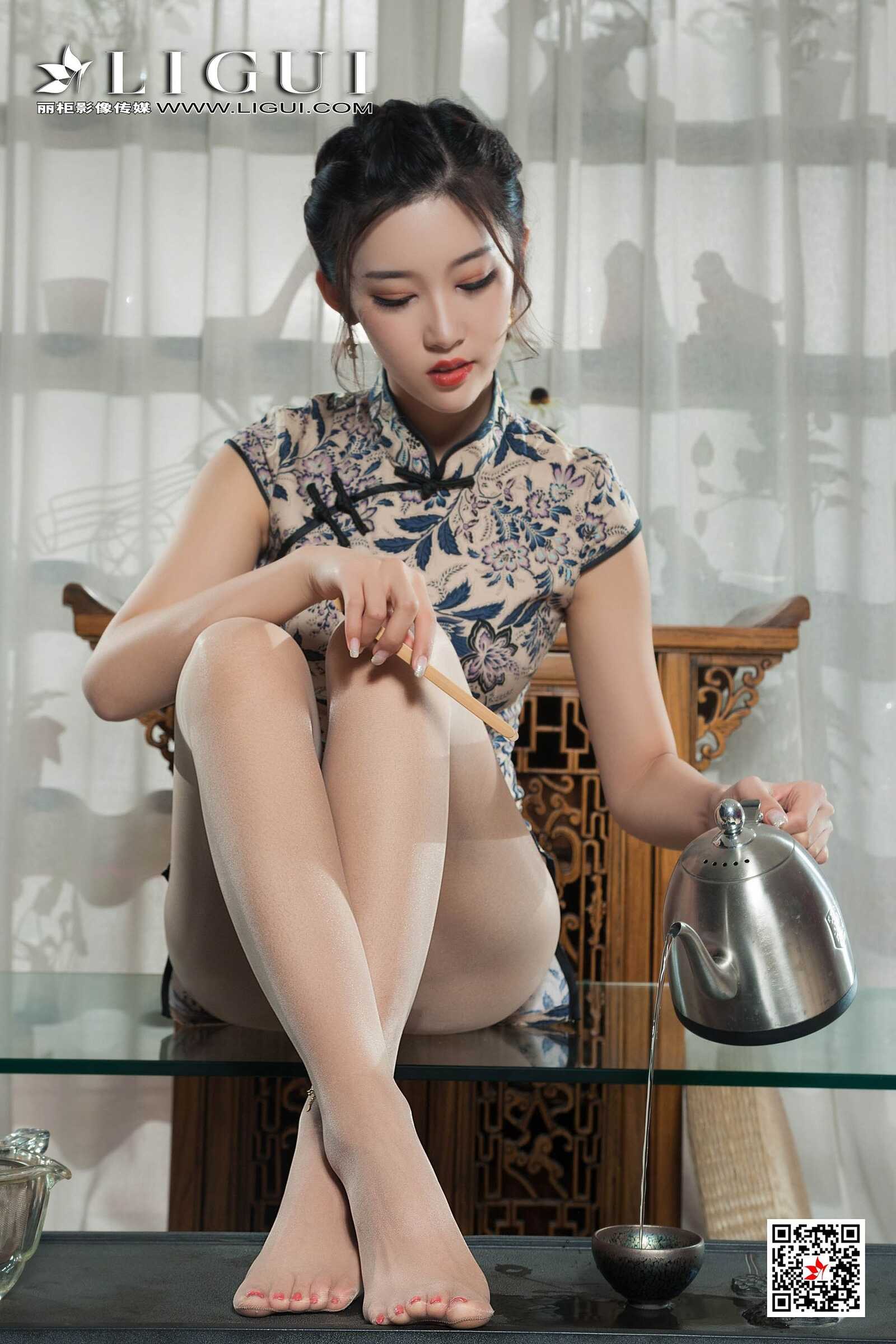 腿模筱筱《旗袍茶足》 [丽柜Ligui] 网络丽人第6张