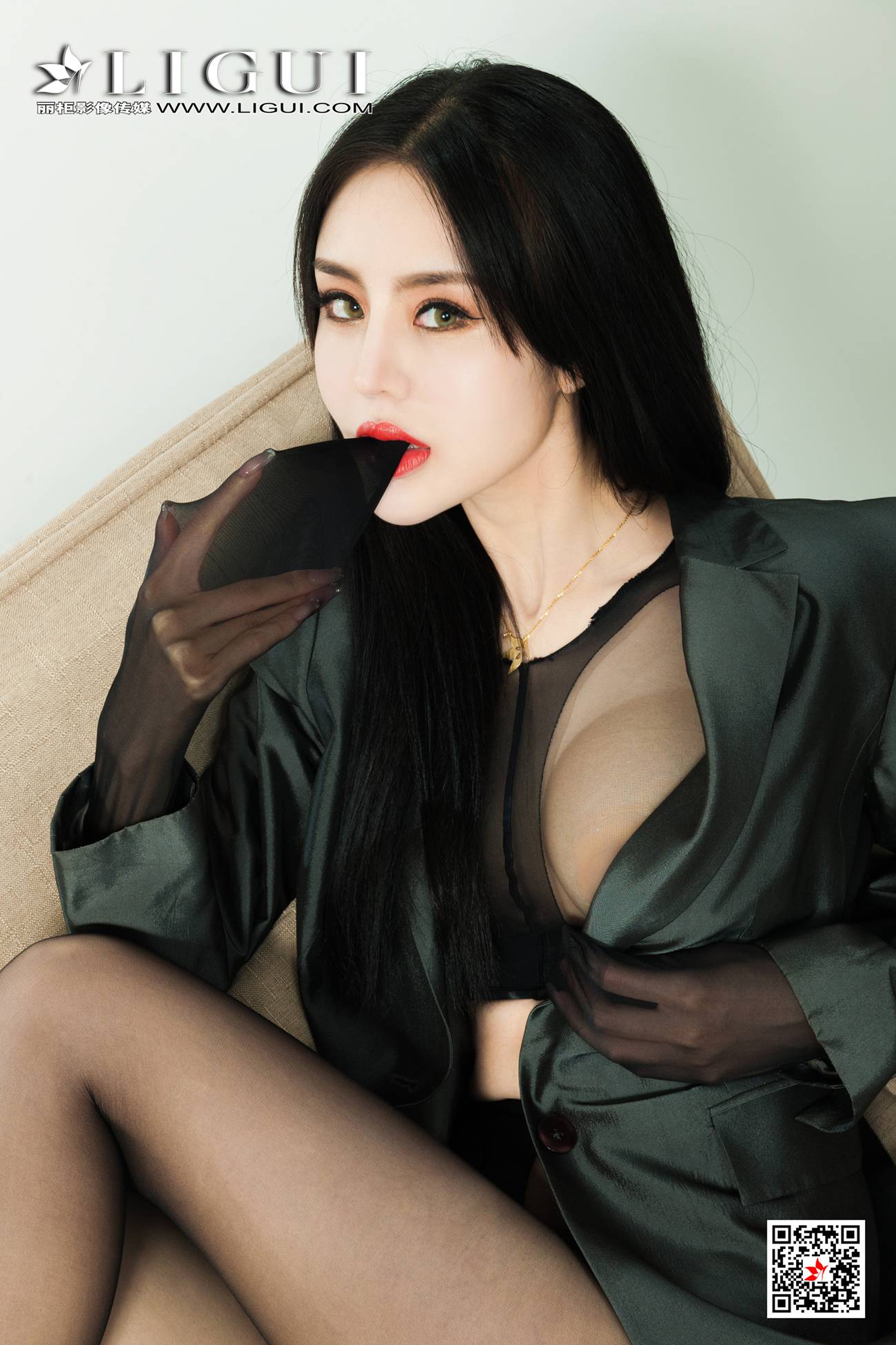 [Ligui丽柜]网络丽人 2021.05.12 Model《黑丝魅惑》凉第13张