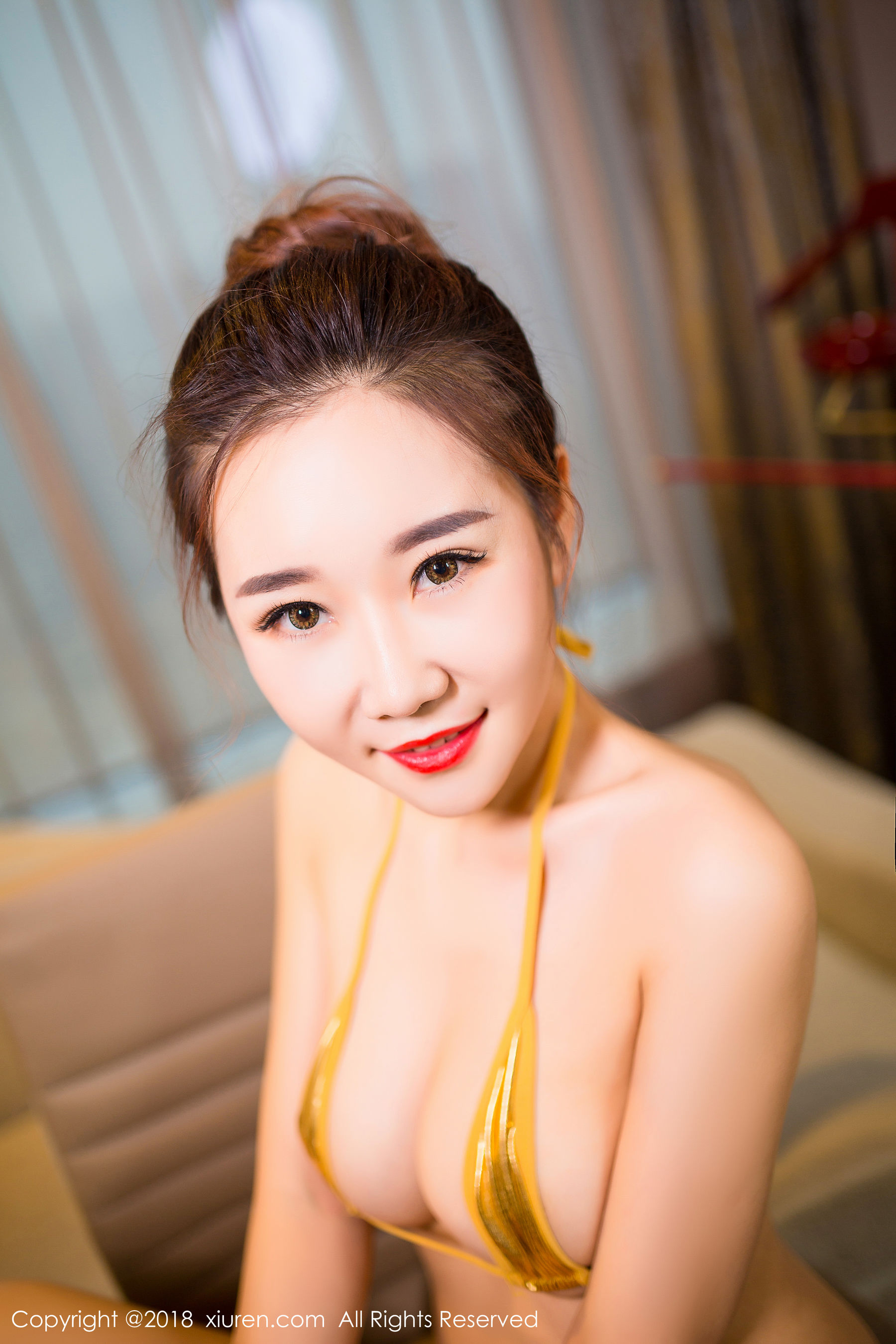  棉花糖candy《金黄色的比基尼》 秀人 No.938第11张