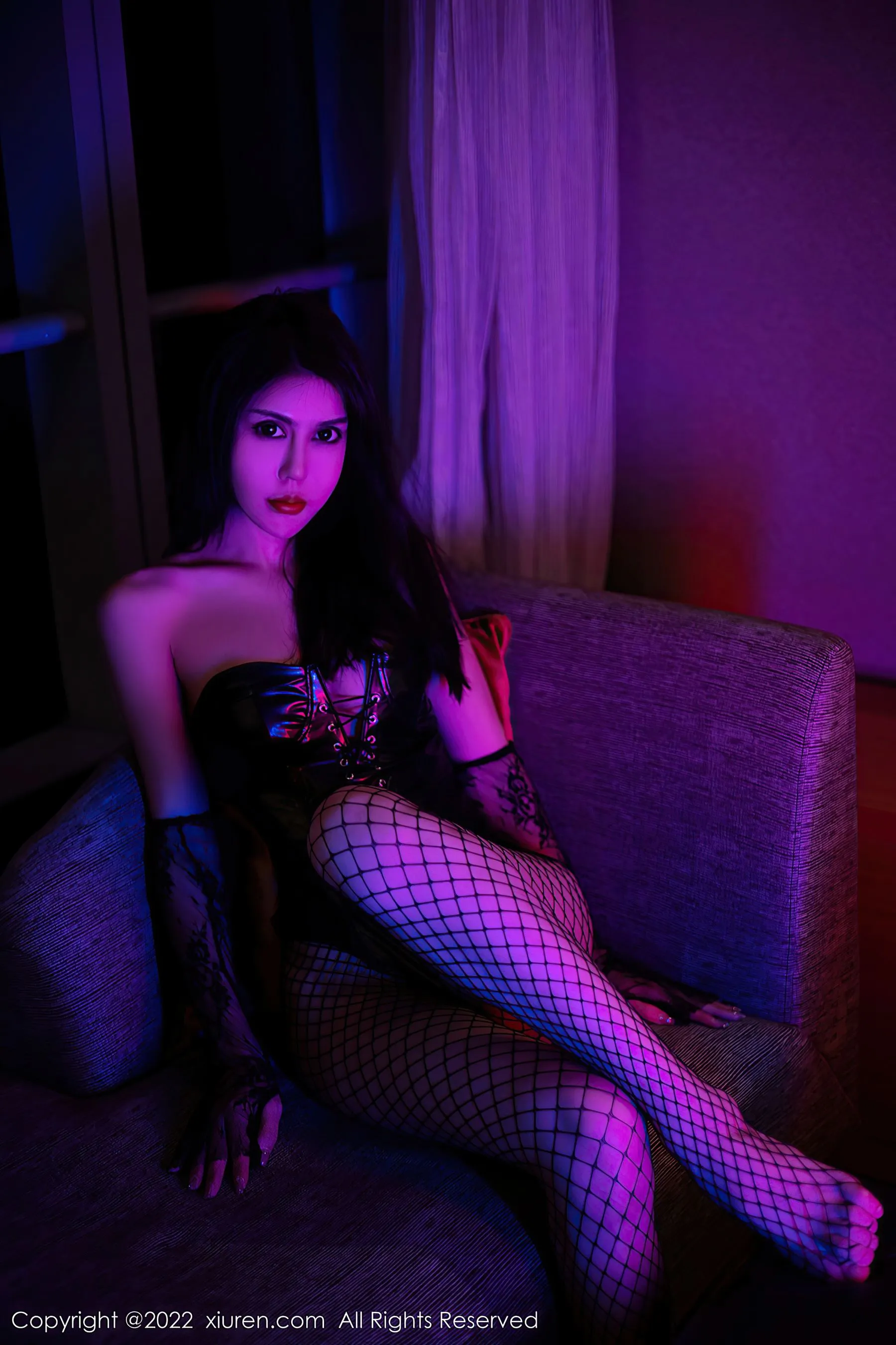  秀人网 No.5065 蓝莓FY 网格袜美腿第9张