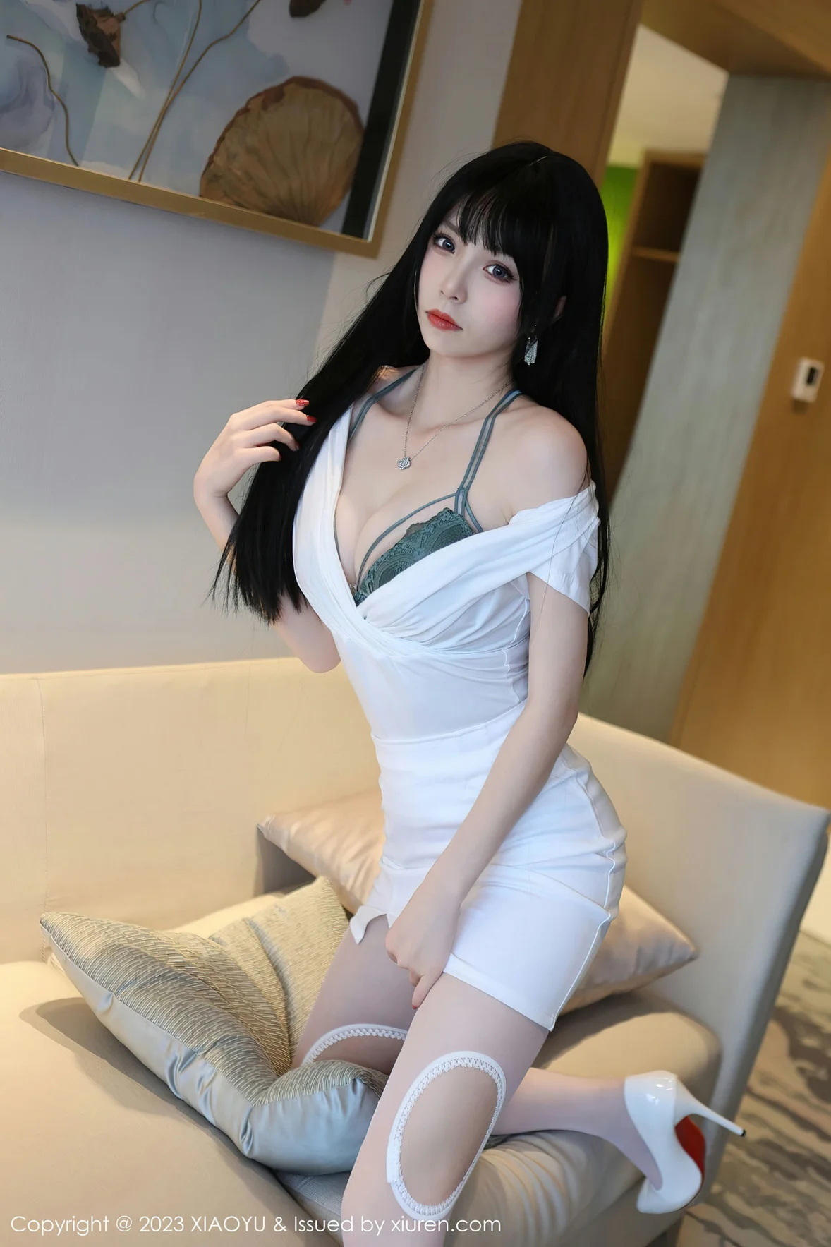  XiuRen 秀人 No.6897 江七七 墨绿色蕾丝内衣性感写真 [81P]第7张