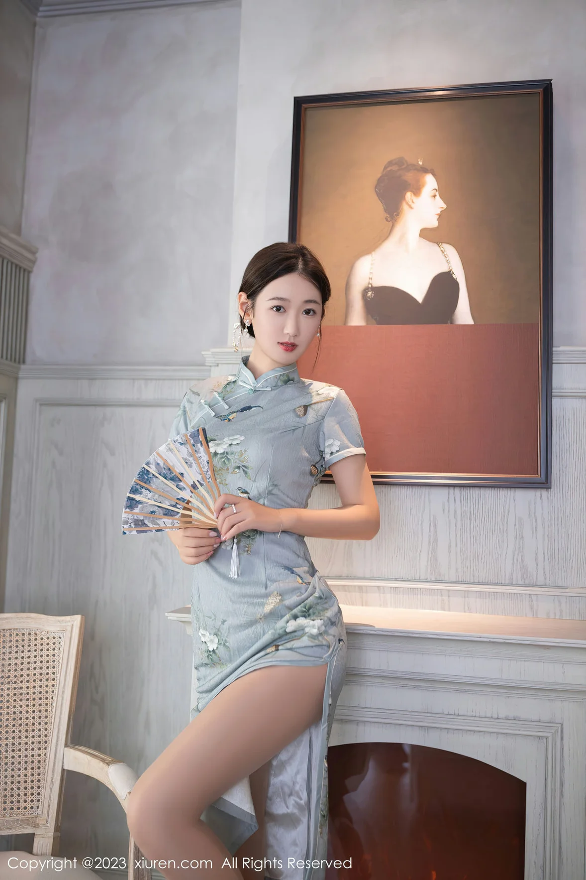  XiuRen 秀人 No.7232 唐安琪 绿灰色旗袍巴厘岛旅拍 [77P]第5张