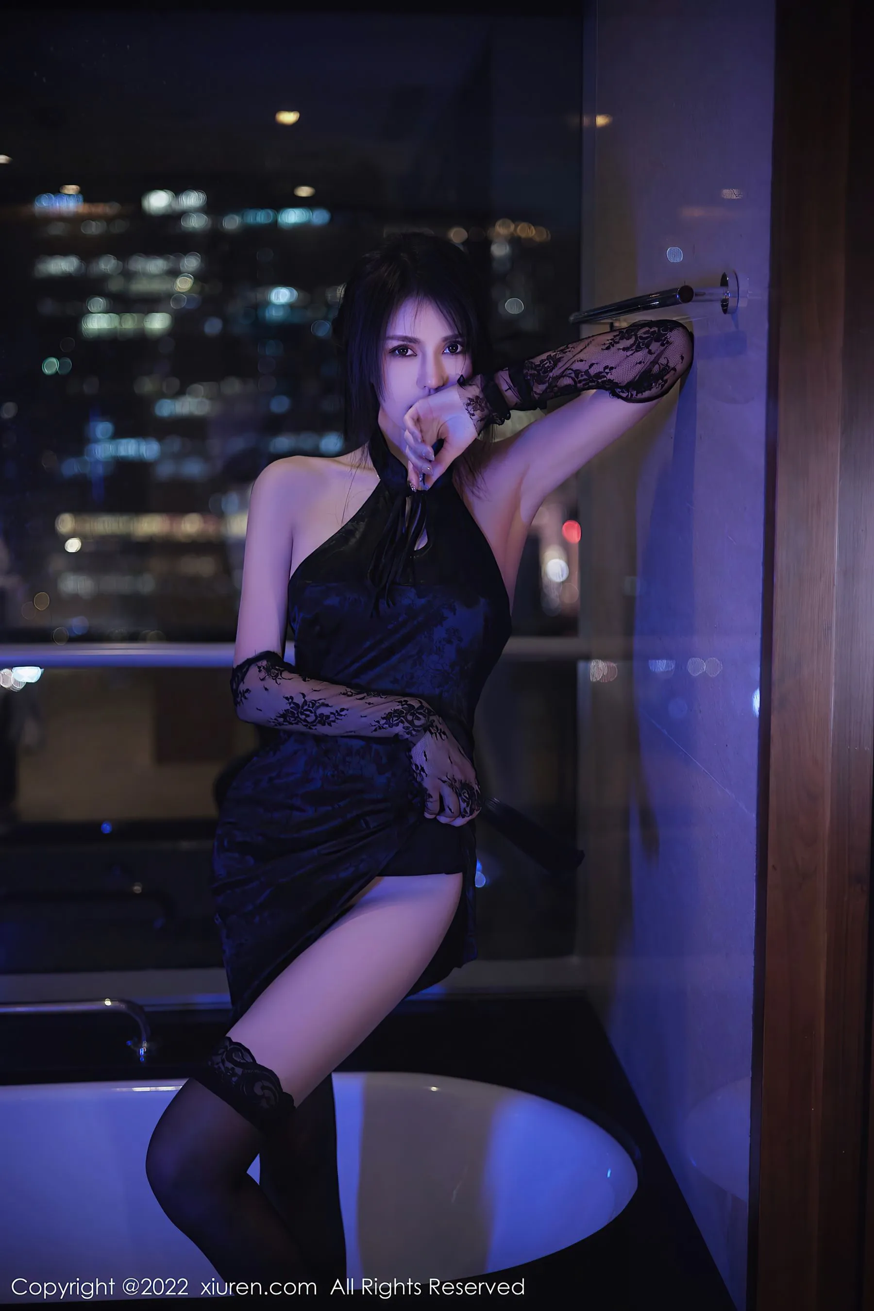  秀人网 No.5065 蓝莓FY 网格袜美腿第12张