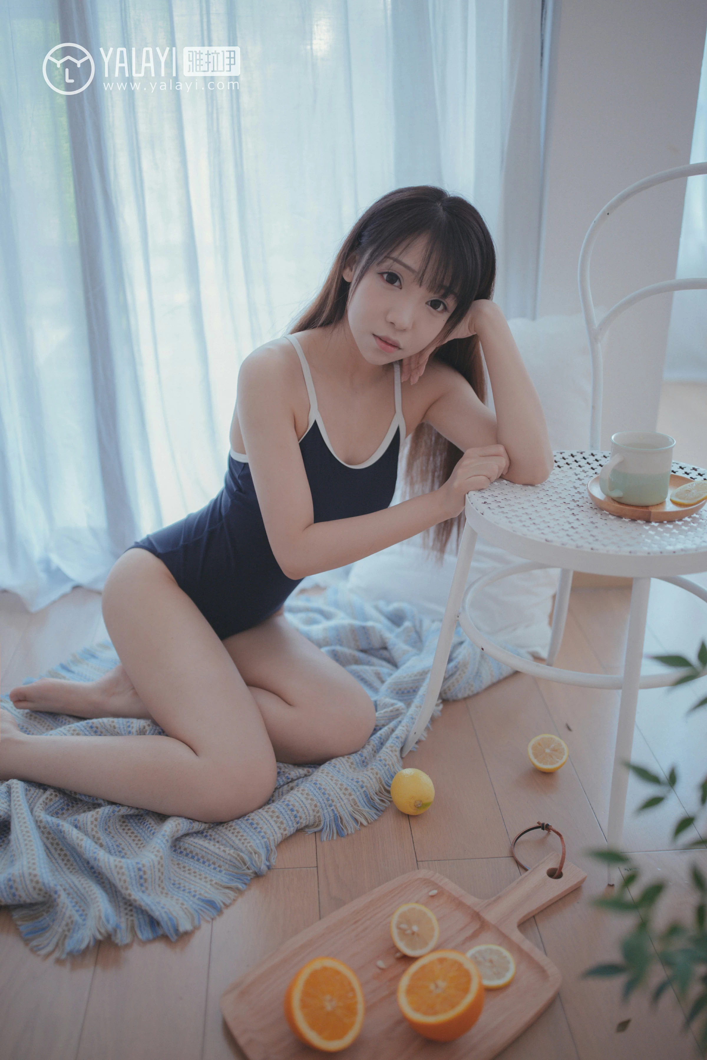 [YALAYI雅拉伊]NO.068 蓝帘幽梦 水花儿 蓝色连体运动内衣性感私房写真集第13张