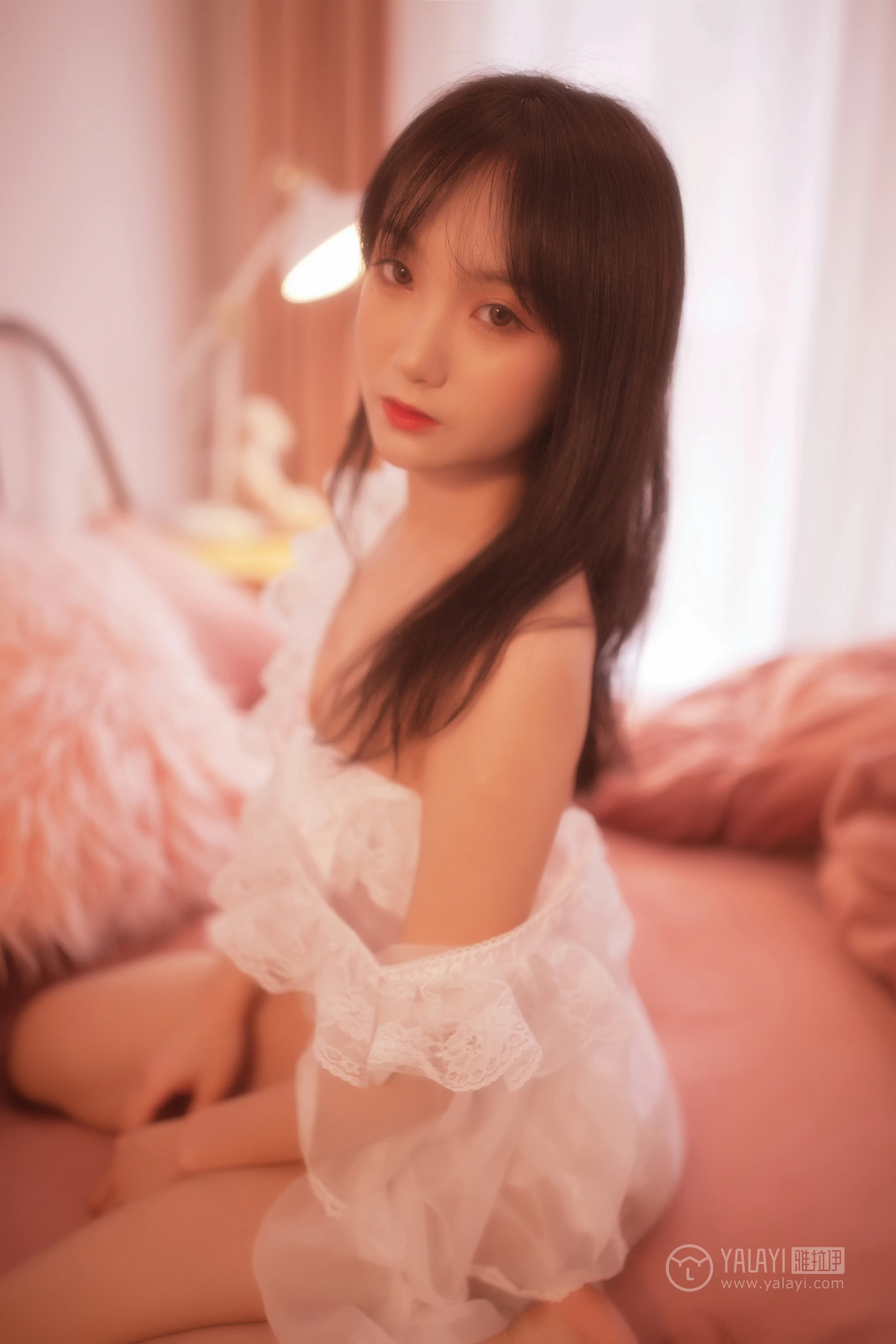 [YALAYI雅拉伊]NO.160 薄紗少女 夏夏 白色透视情趣睡衣性感私房写真集第6张