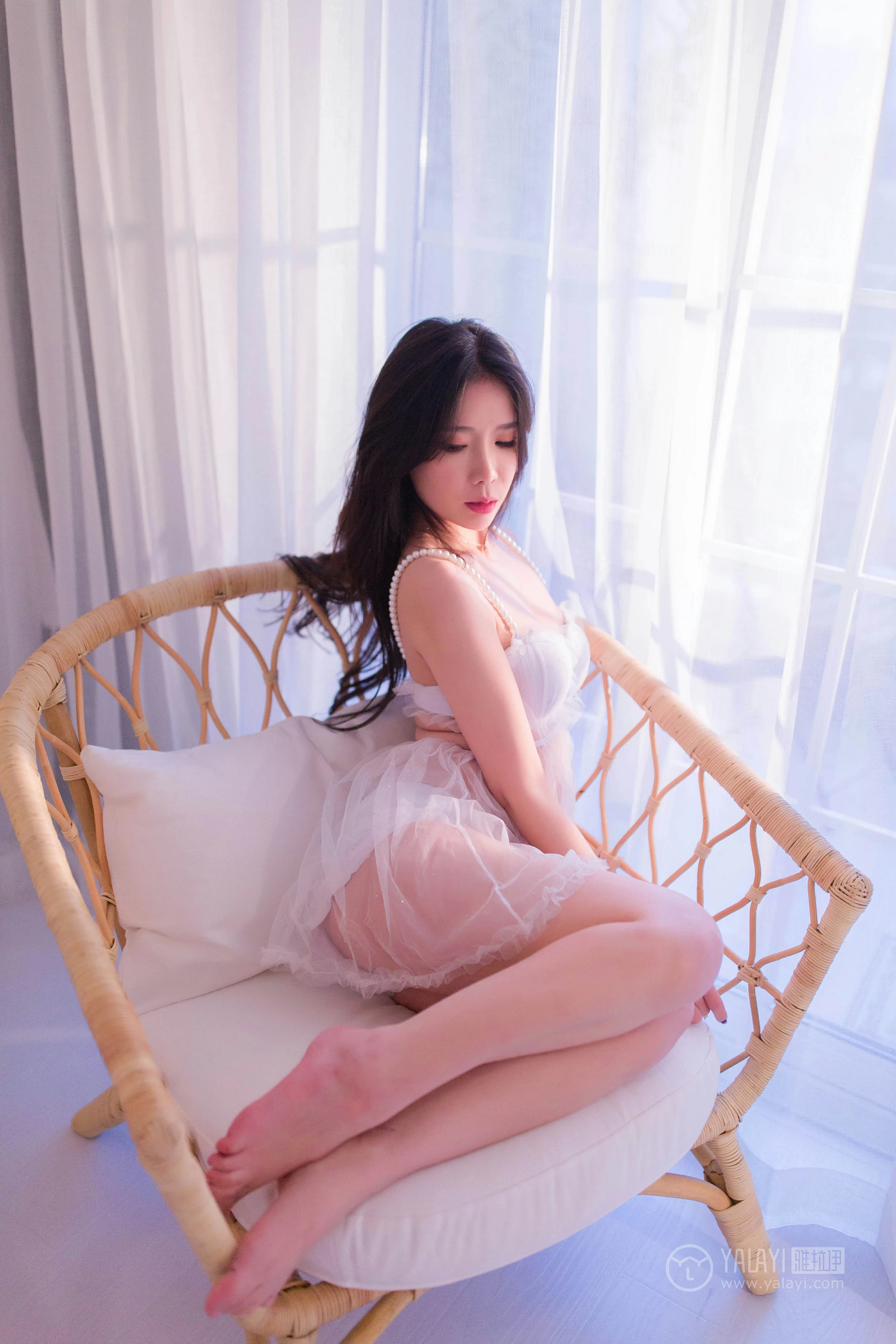 [YALAYI雅拉伊]No.182 温柔香 雪梨姬 白色透视情趣内衣裙性感私房写真集第8张