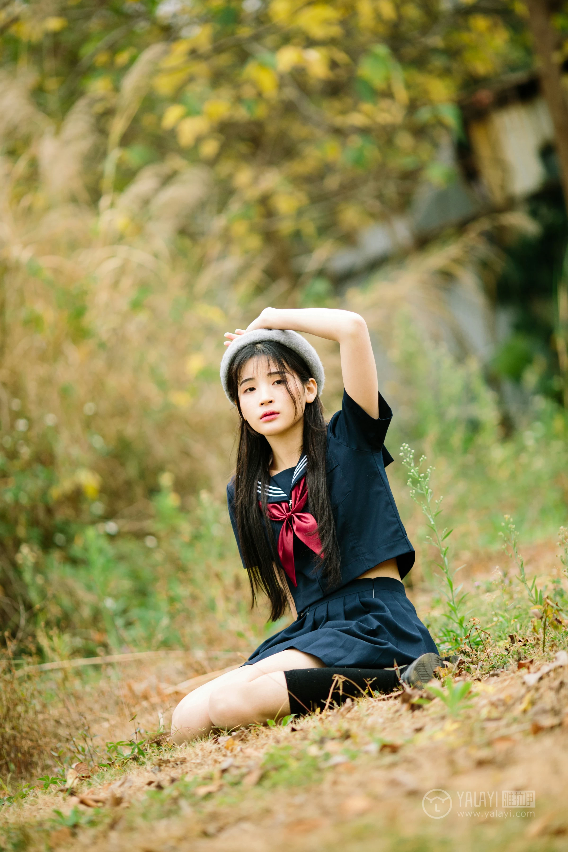 [YALAYI雅拉伊]No.189 青涩岁月 阿惜 蓝色情趣高中女生制服加短裙性感私房写真集第7张