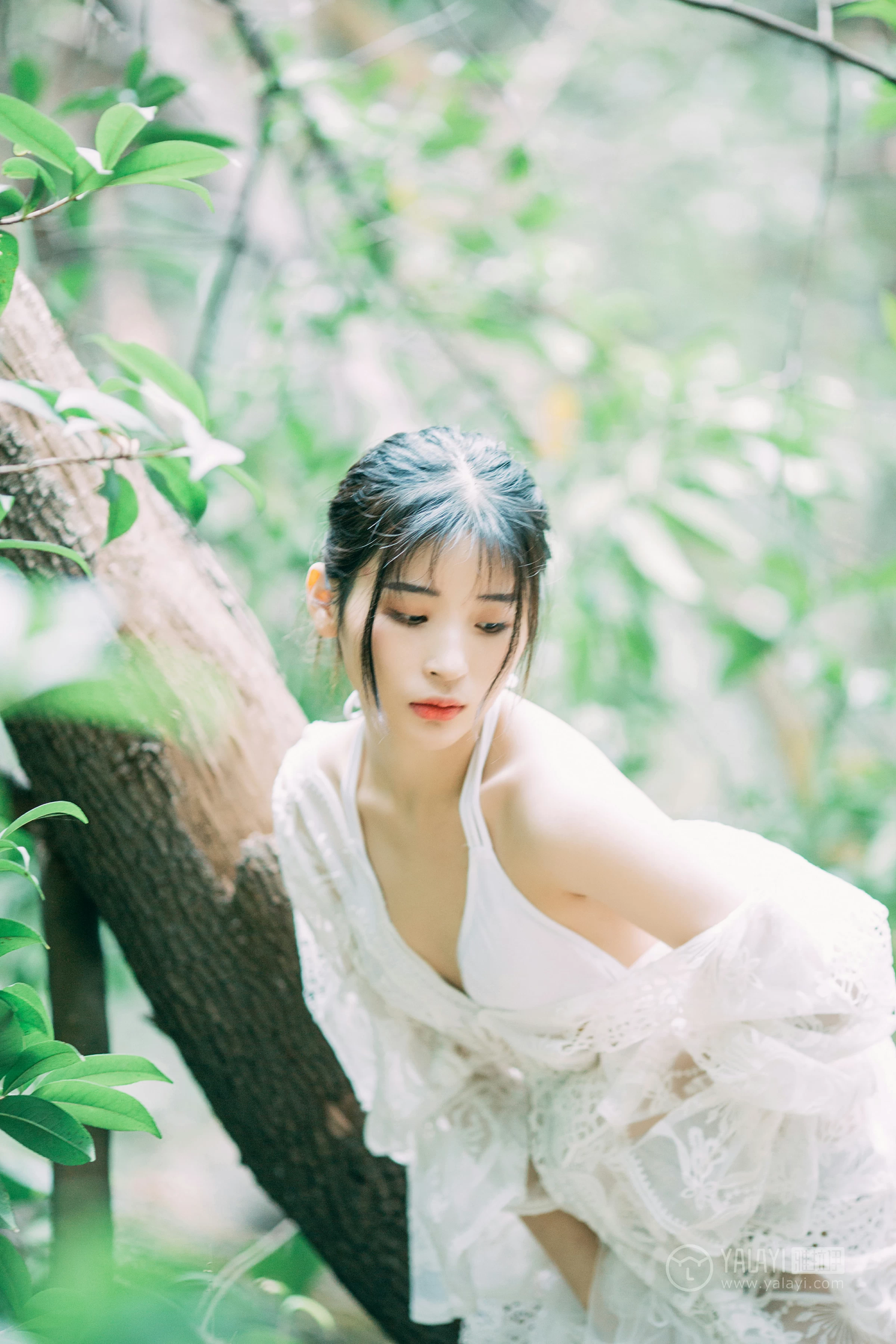 [YALAYI雅拉伊]No.194 仙乐飘飘 阿惜 白色透视镂空连衣裙加白色内衣性感私房写真集第11张