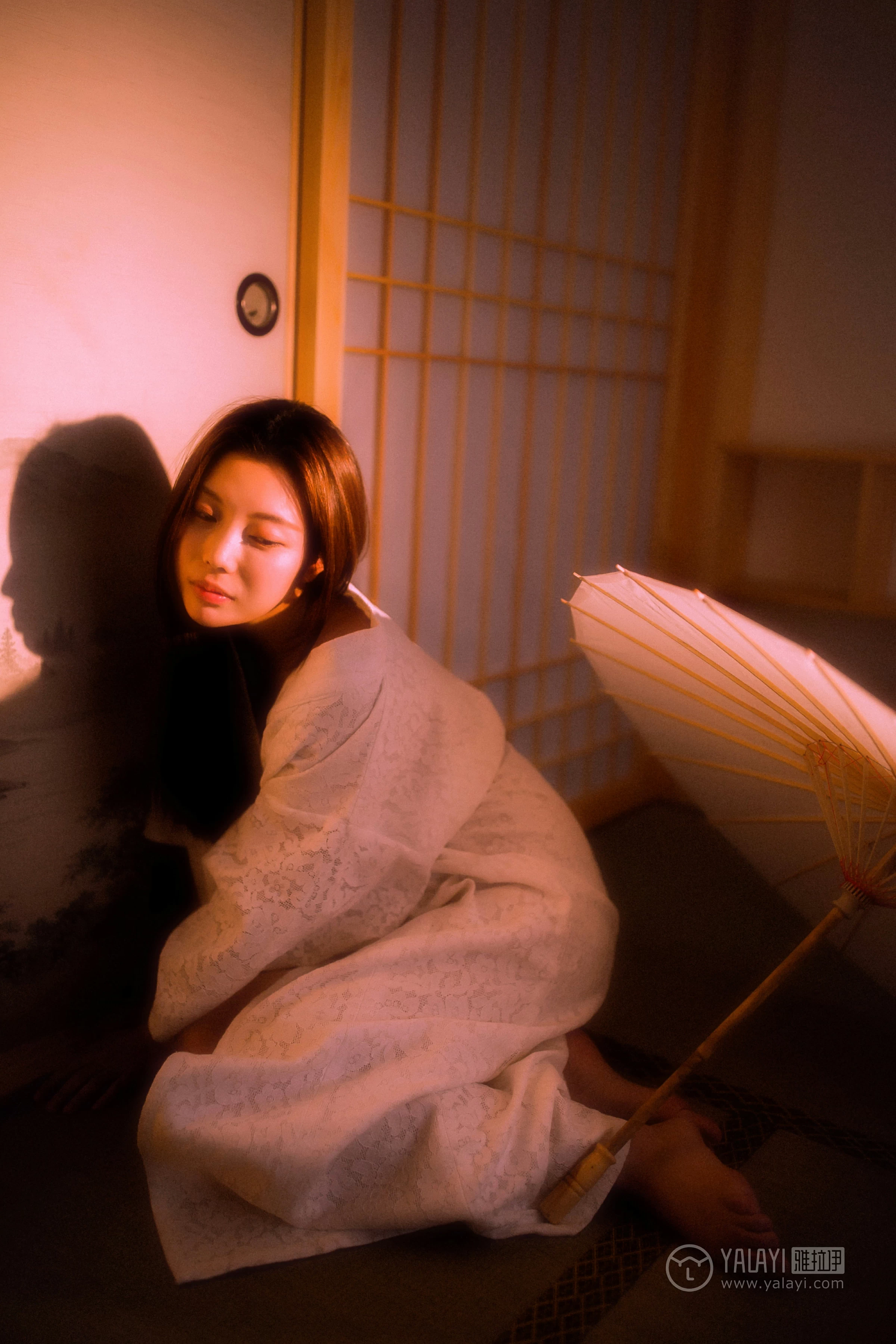 [YALAYI雅拉伊]No.202 夜光 圆圆 白色透视蕾丝镂空睡衣性感私房写真集第10张