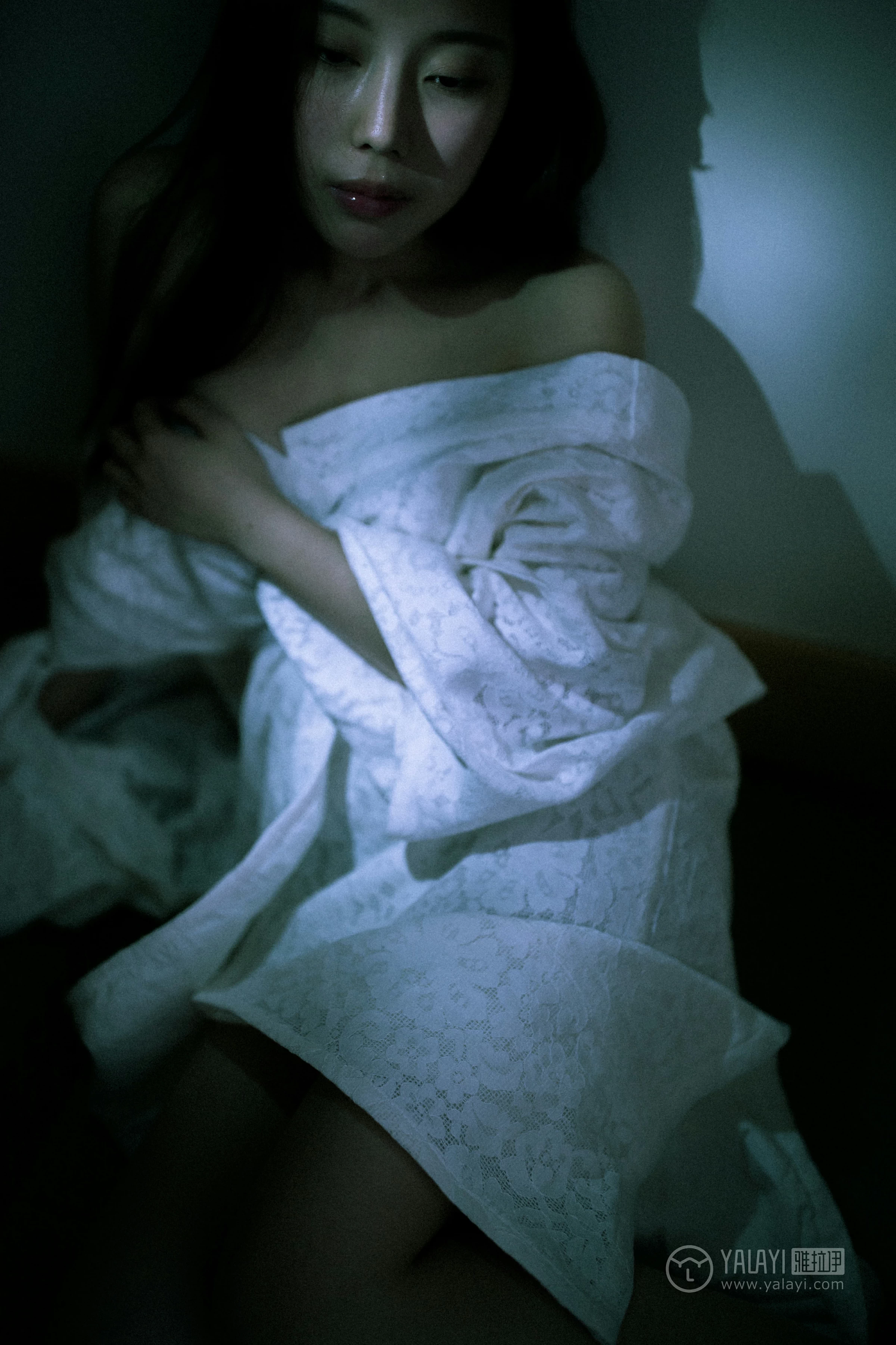 [YALAYI雅拉伊]No.202 夜光 圆圆 白色透视蕾丝镂空睡衣性感私房写真集第21张