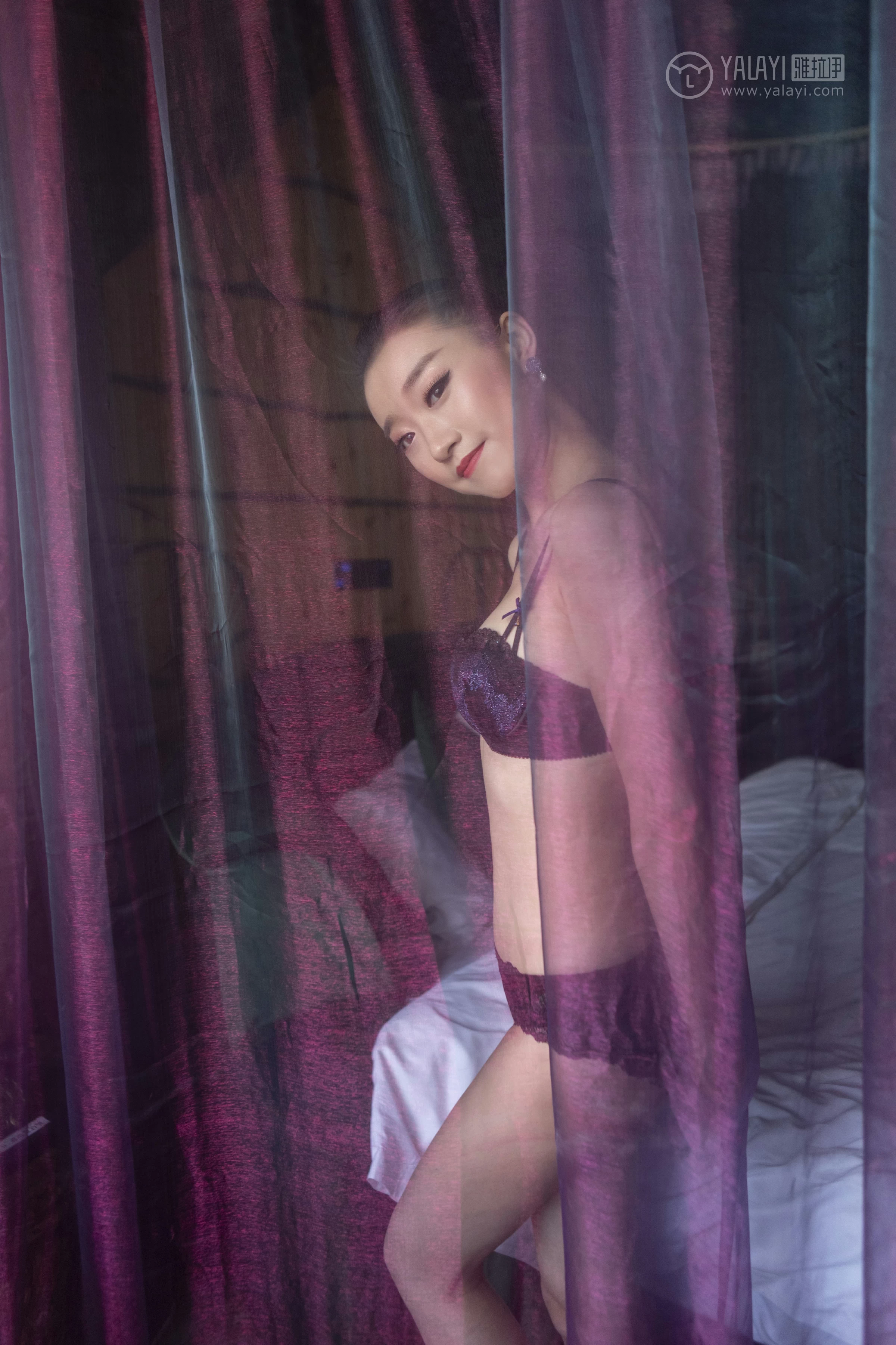 [YALAYI雅拉伊]No.228 紫纱 心怡 黑色蕾丝内衣性感私房写真集第11张